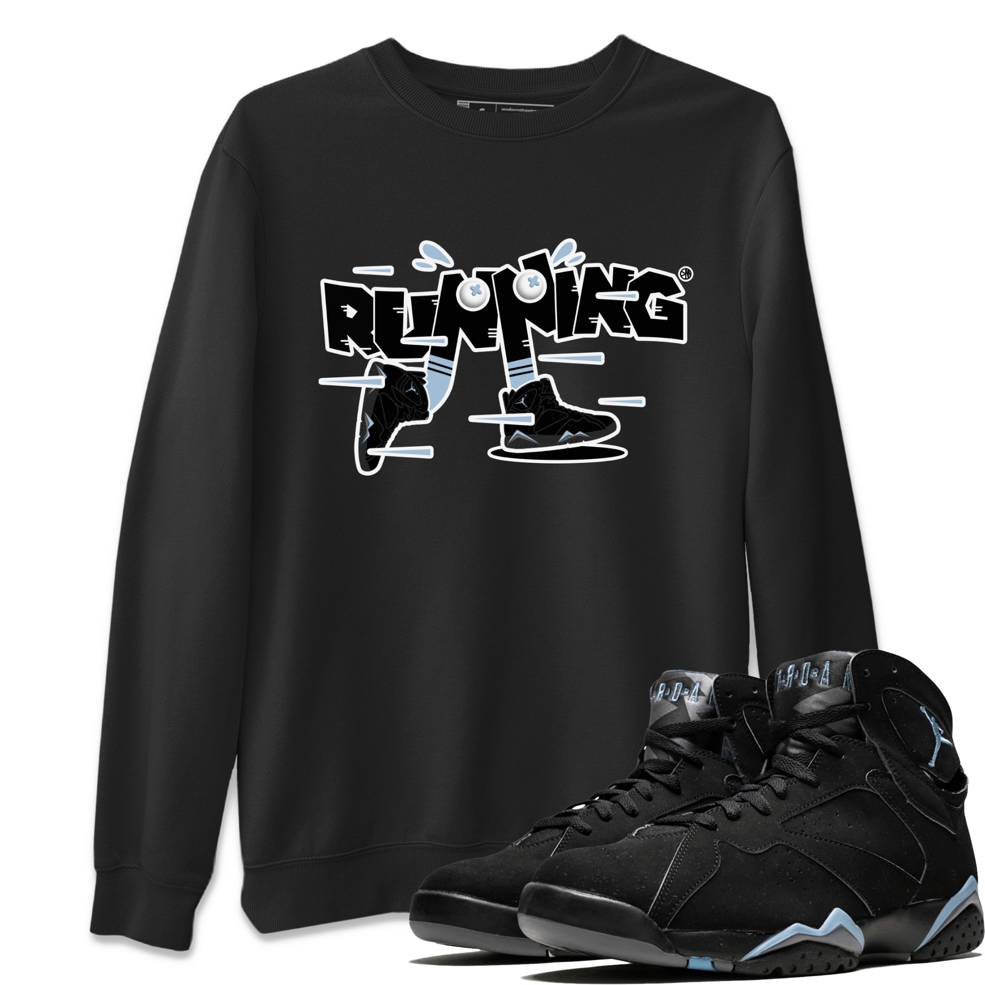 Air Jordan 7 Chambray Sneaker Match Tees Running Shoes Streetwear Sneaker Shirt AJ7 Chambray Sneaker Release Tees Unisex Shirts Black 1