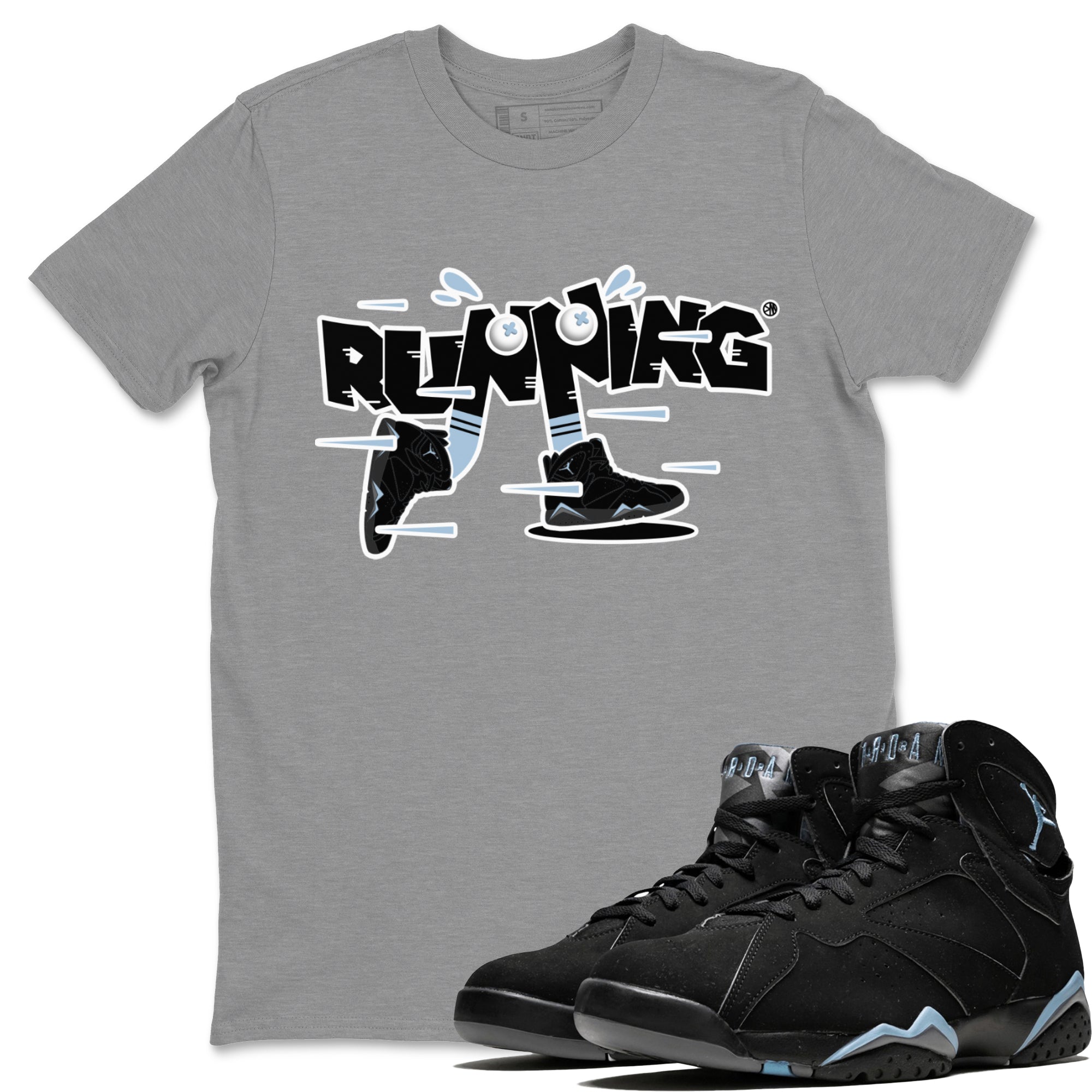 Air Jordan 7 Chambray Sneaker Match Tees Running Shoes Streetwear Sneaker Shirt AJ7 Chambray Sneaker Release Tees Unisex Shirts Heather Grey 1