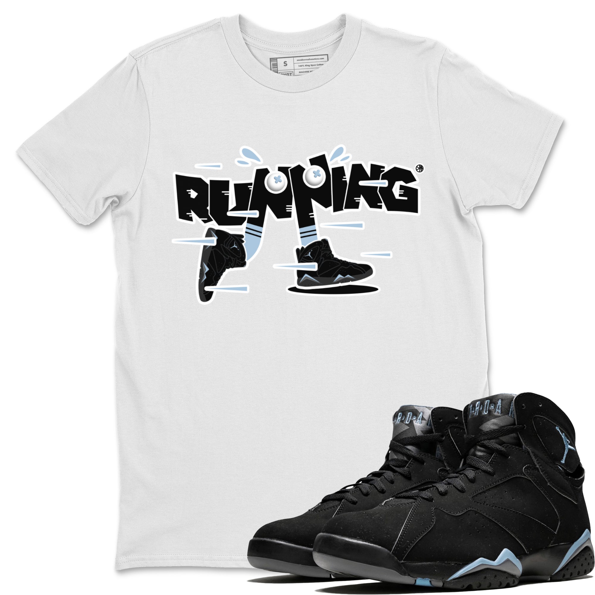 Air Jordan 7 Chambray Sneaker Match Tees Running Shoes Streetwear Sneaker Shirt AJ7 Chambray Sneaker Release Tees Unisex Shirts White 1