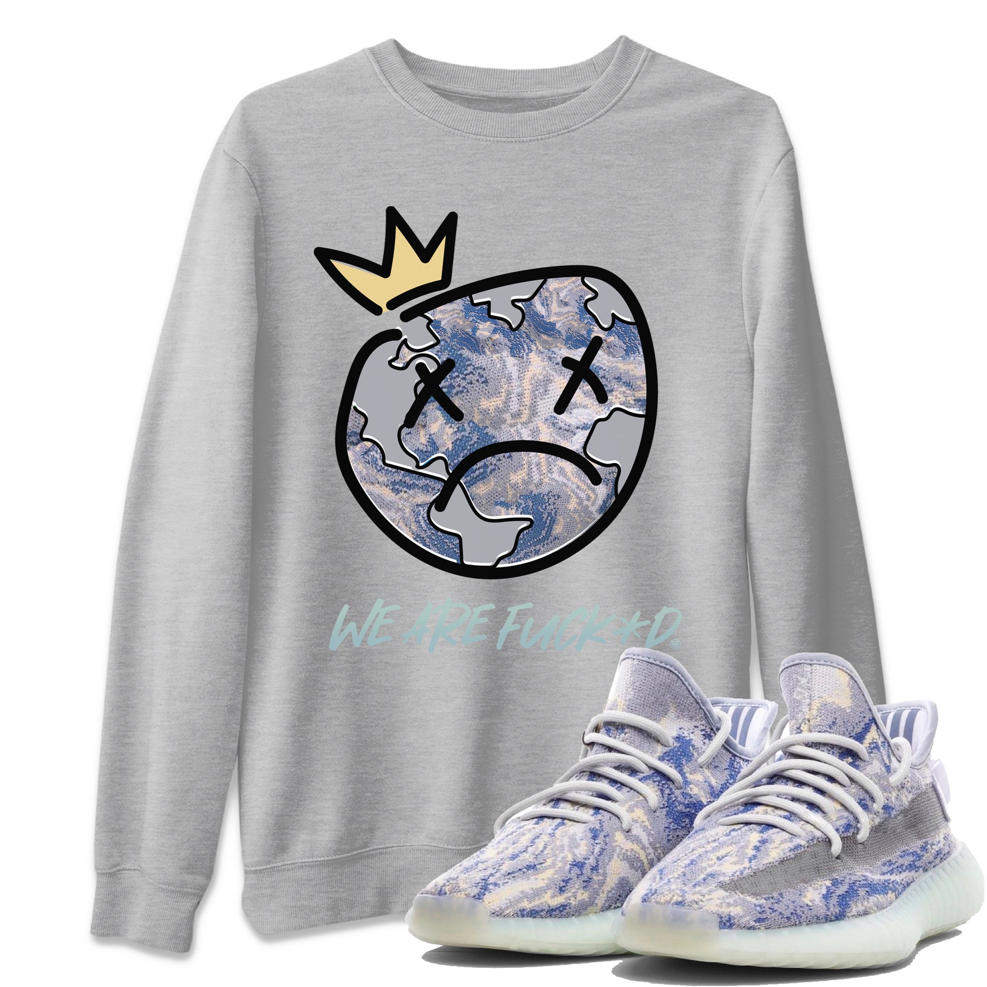 Yeezy 350 MX Blue Shirt To Match Jordans Sad Earth Sneaker Tees Yeezy 350 MX Blue Drip Gear Zone Sneaker Matching Clothing Unisex Shirts