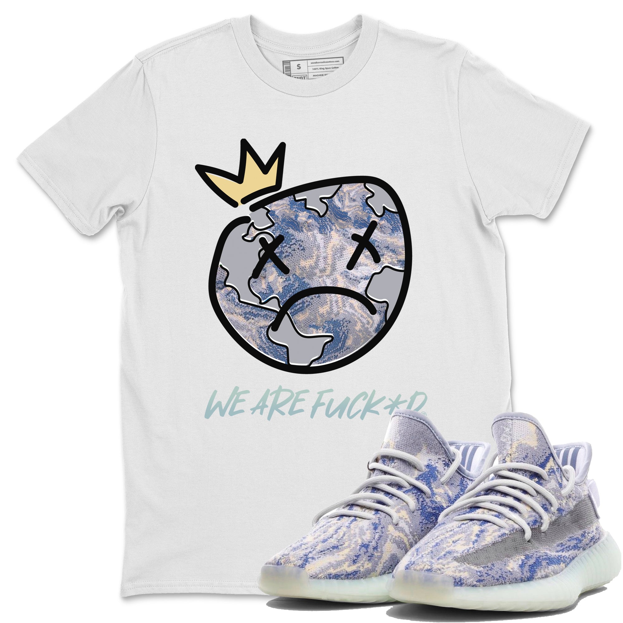 Yeezy 350 MX Blue Shirt To Match Jordans Sad Earth Sneaker Tees Yeezy 350 MX Blue Drip Gear Zone Sneaker Matching Clothing Unisex Shirts