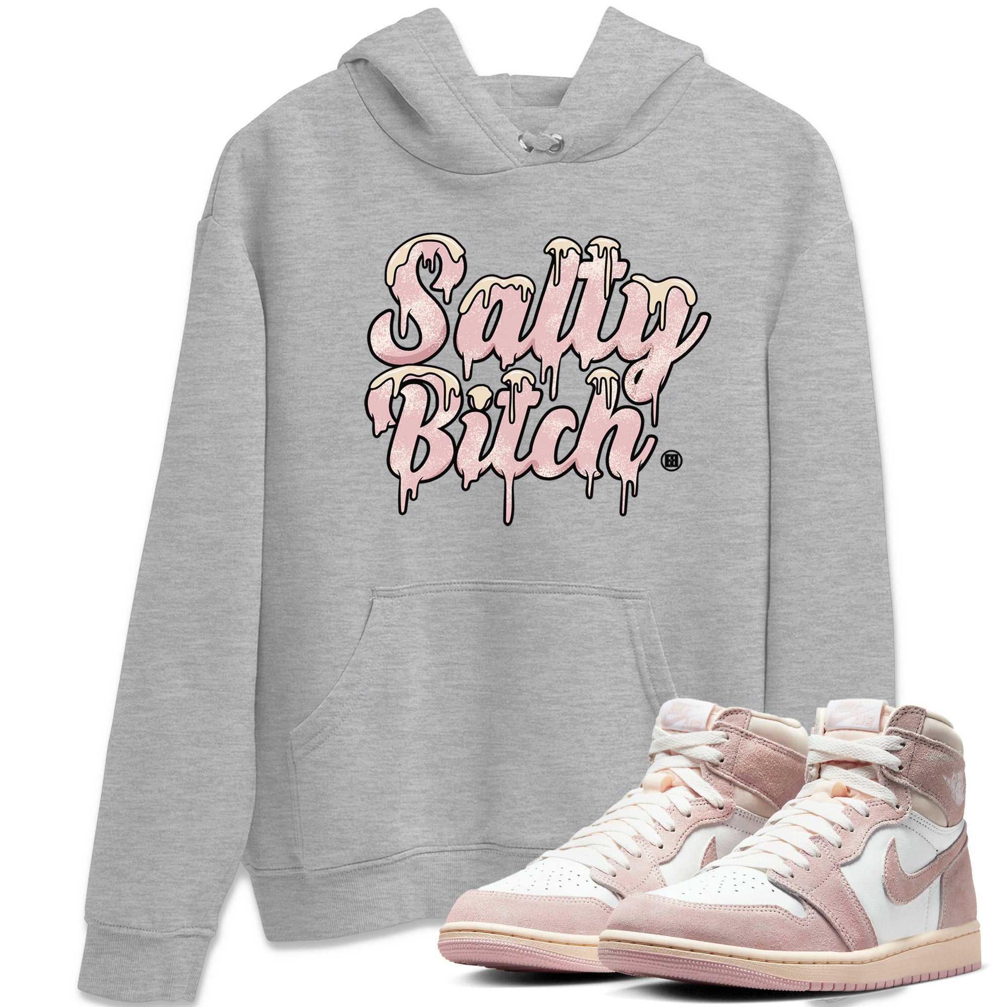 Air Jordan 1 Washed Pink Sneaker Match Tees Salty Bitch Streetwear Sneaker Shirt Air Jordan 1 High OG WMNS Washed Pink Sneaker Release Tees Unisex Shirts Heather Grey 1