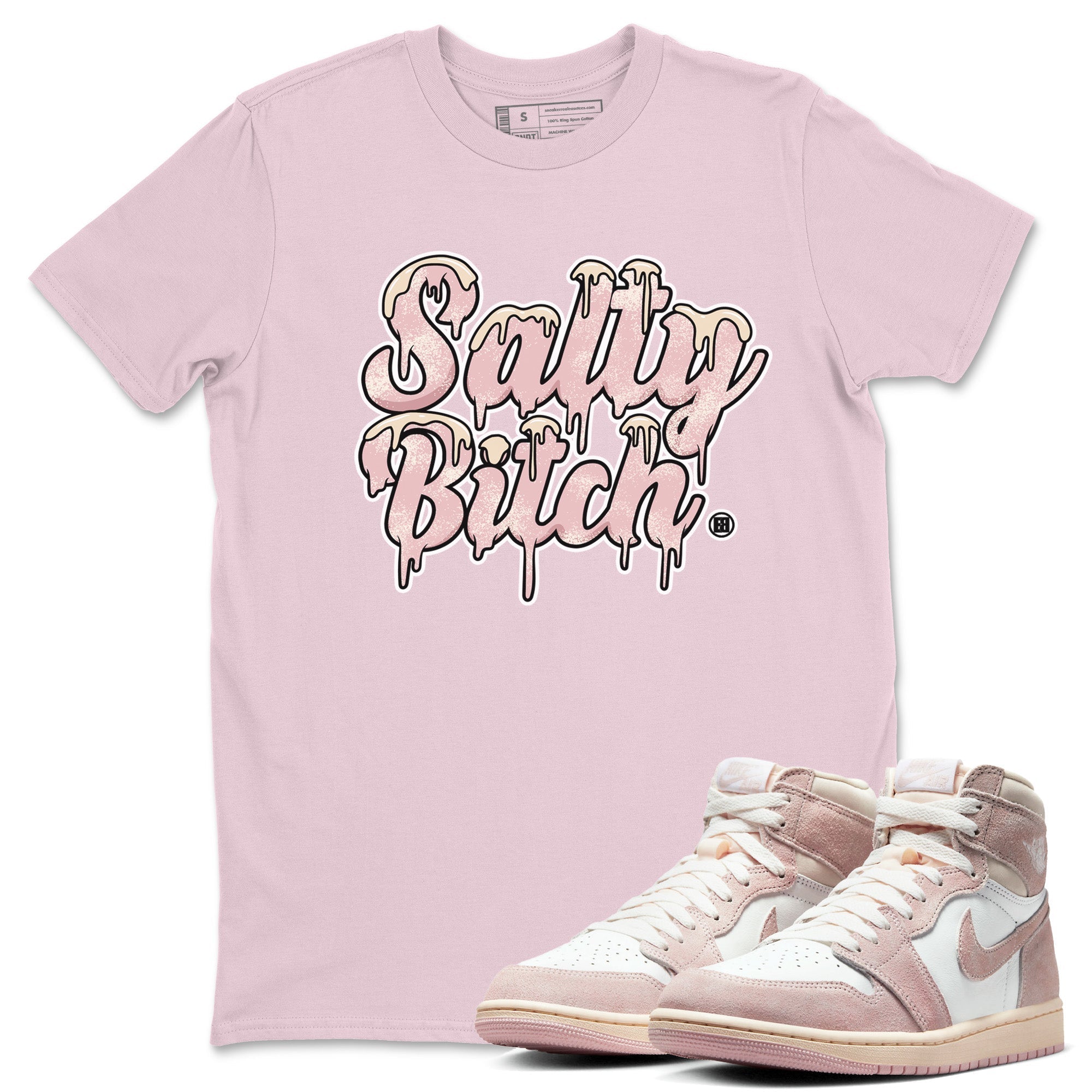 Air Jordan 1 Washed Pink Salty Bitch Crew Neck Streetwear Sneaker Shirt Air Jordan 1 High OG WMNS Washed Pink Sneaker T-Shirts Size Chart