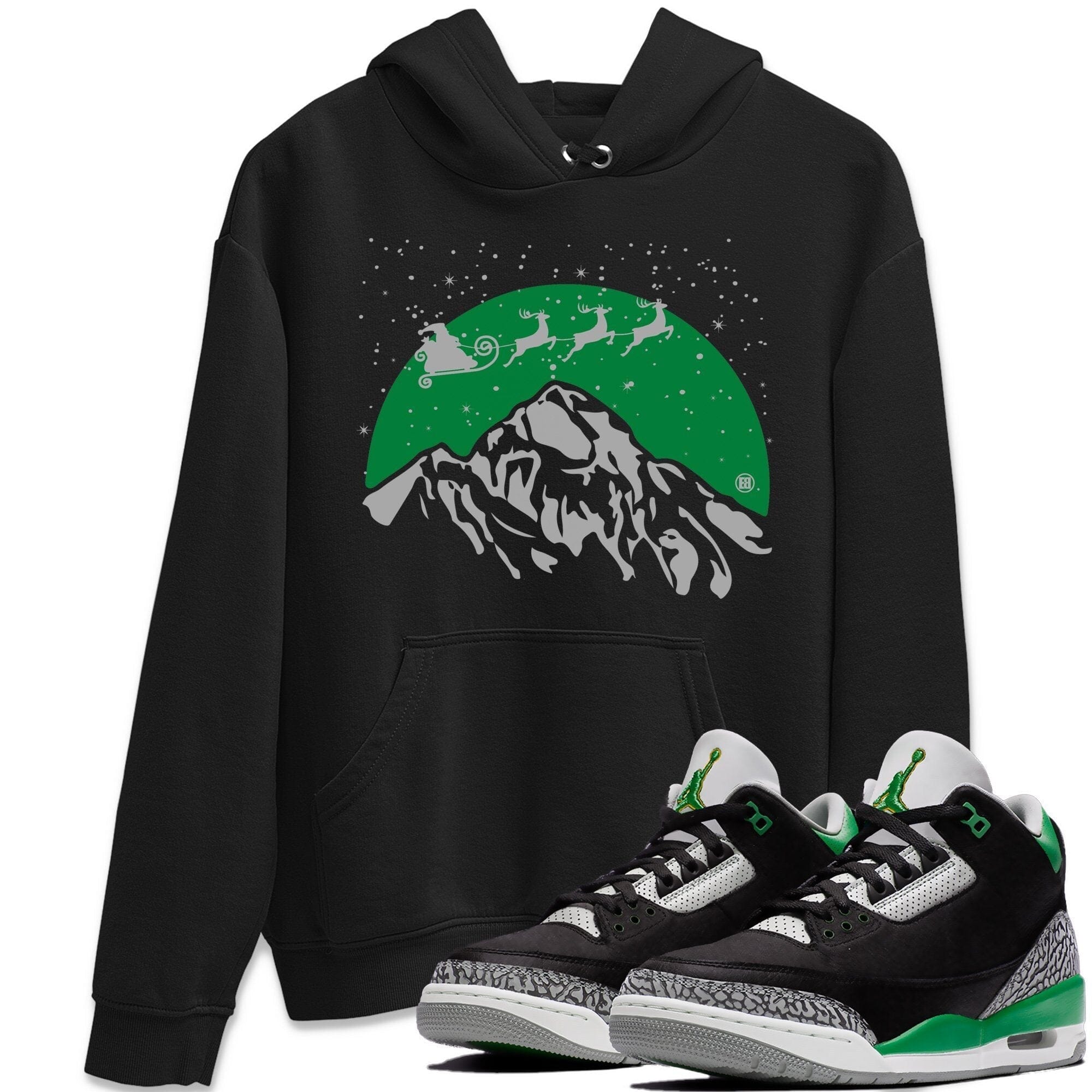 Jordan 3 Pine Green Shirt To Match Jordans Santa Silhouette Sneaker Tees Jordan 3 Pine Green Drip Gear Zone Sneaker Matching Clothing Unisex Shirts