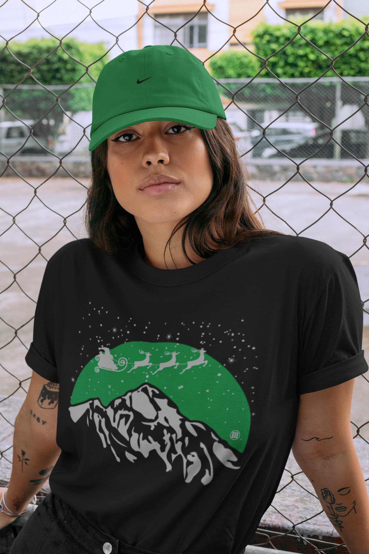 Jordan 3 Pine Green Shirt To Match Jordans Santa Silhouette Sneaker Tees Jordan 3 Pine Green Drip Gear Zone Sneaker Matching Clothing Unisex Shirts