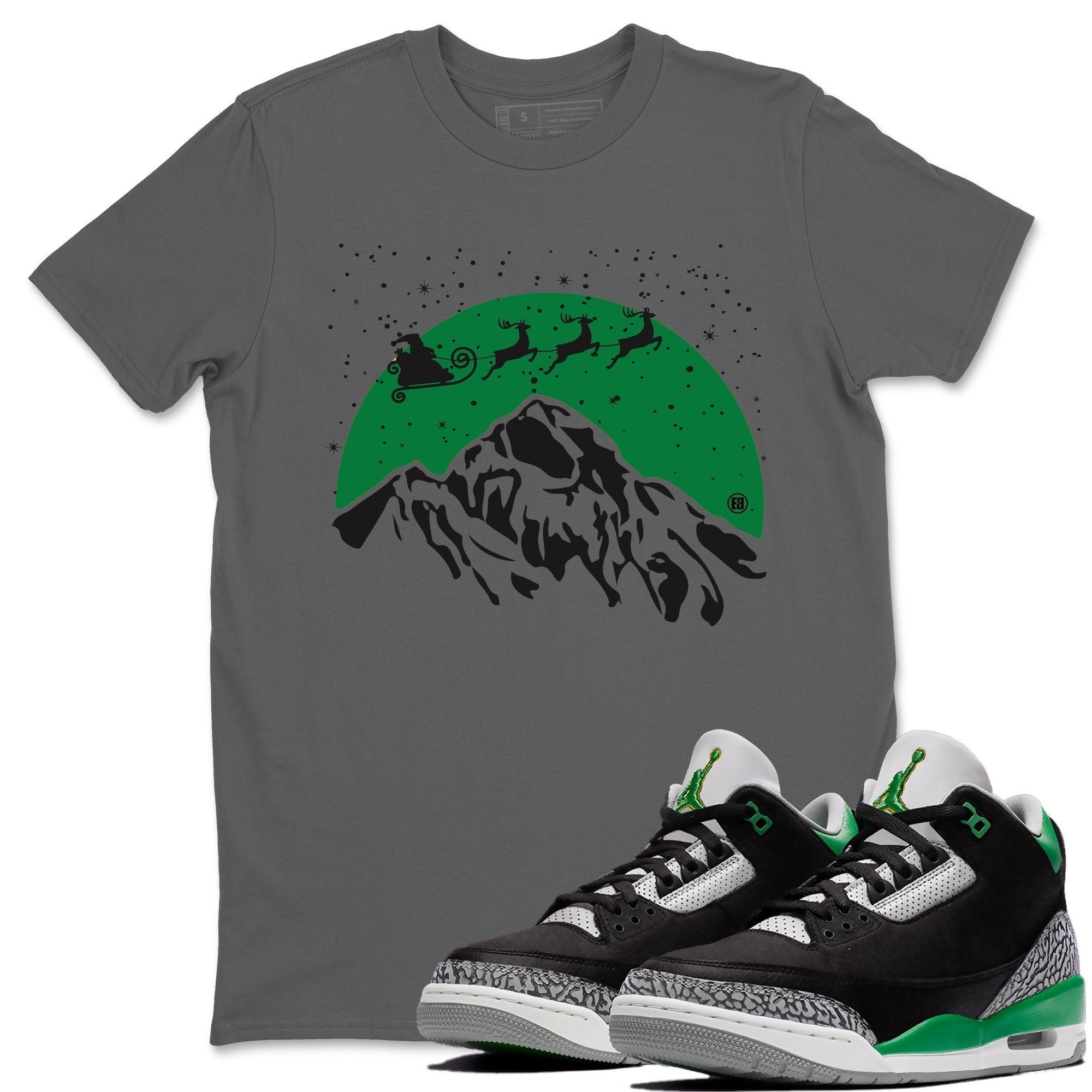 Jordan 3 Pine Green Shirt To Match Jordans Santa Silhouette Sneaker Tees Jordan 3 Pine Green Drip Gear Zone Sneaker Matching Clothing Unisex Shirts