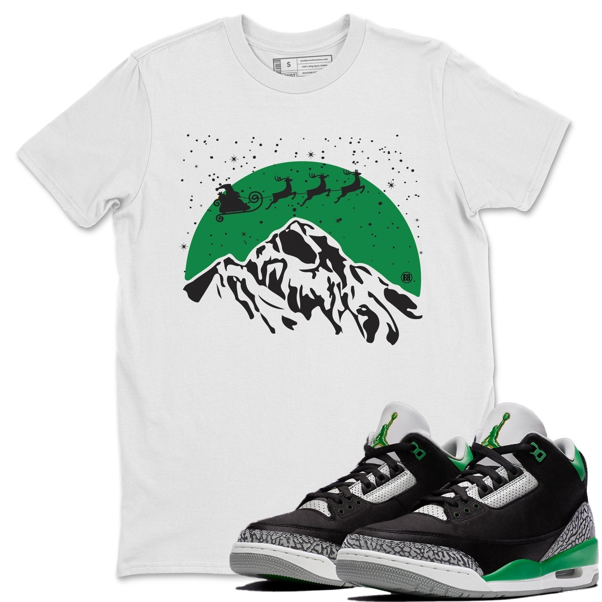 Jordan 3 Pine Green Shirt To Match Jordans Santa Silhouette Sneaker Tees Jordan 3 Pine Green Drip Gear Zone Sneaker Matching Clothing Unisex Shirts