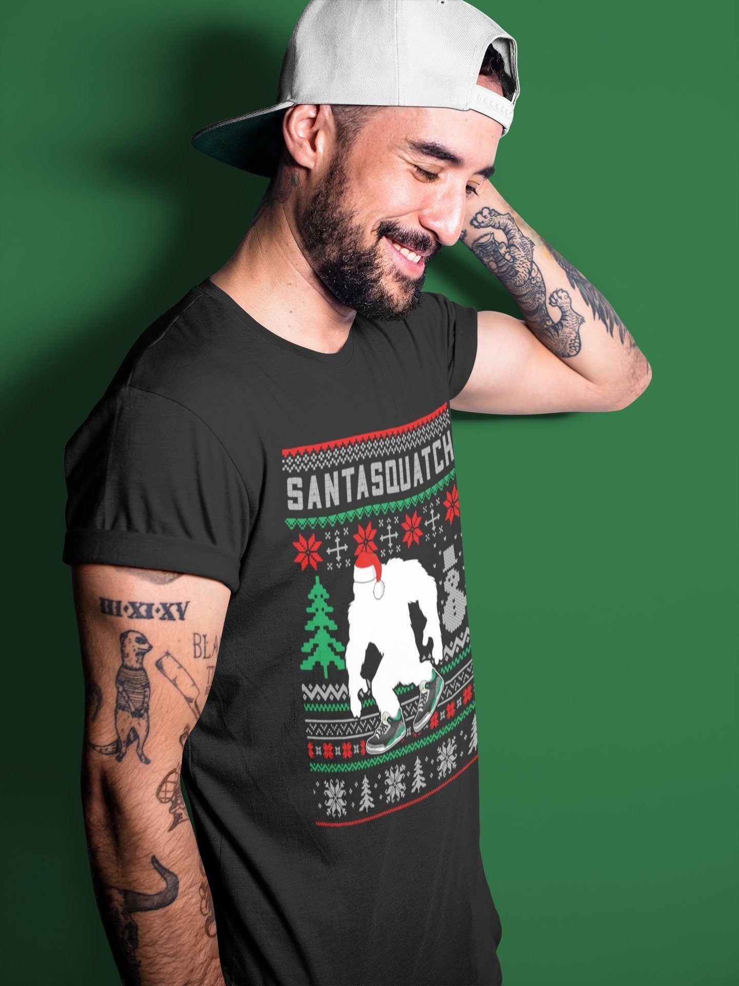 Jordan 3 Pine Green Shirt To Match Jordans Santa Squatch Sneaker Tees Jordan 3 Pine Green Drip Gear Zone Sneaker Matching Clothing Unisex Shirts