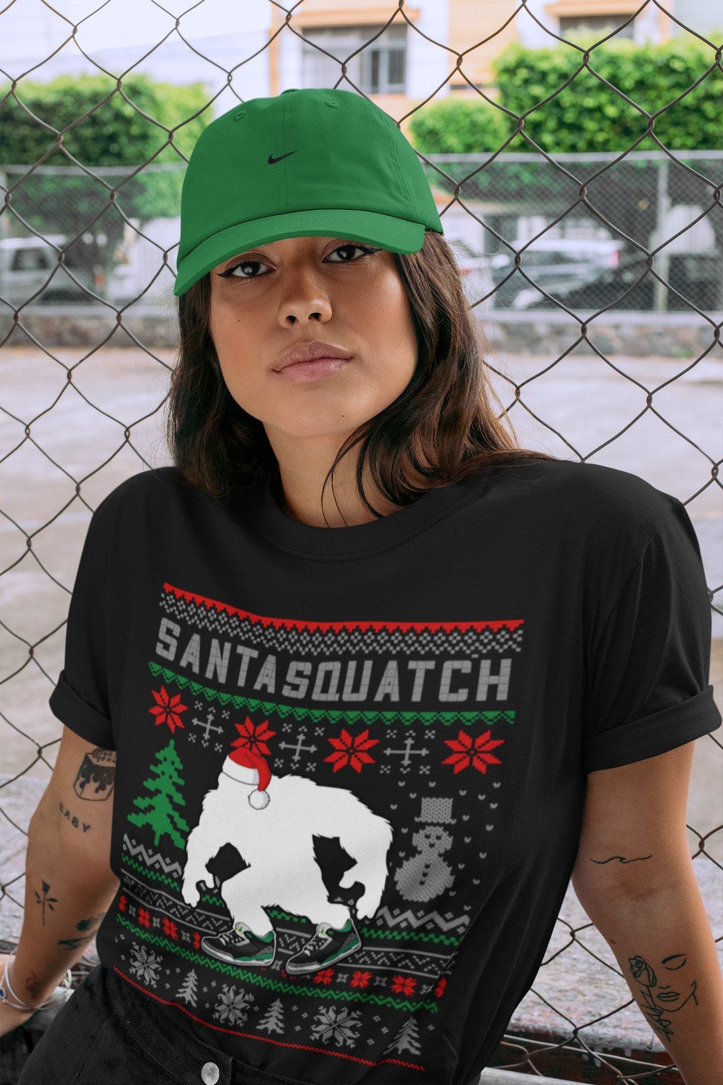 Jordan 3 Pine Green Shirt To Match Jordans Santa Squatch Sneaker Tees Jordan 3 Pine Green Drip Gear Zone Sneaker Matching Clothing Unisex Shirts