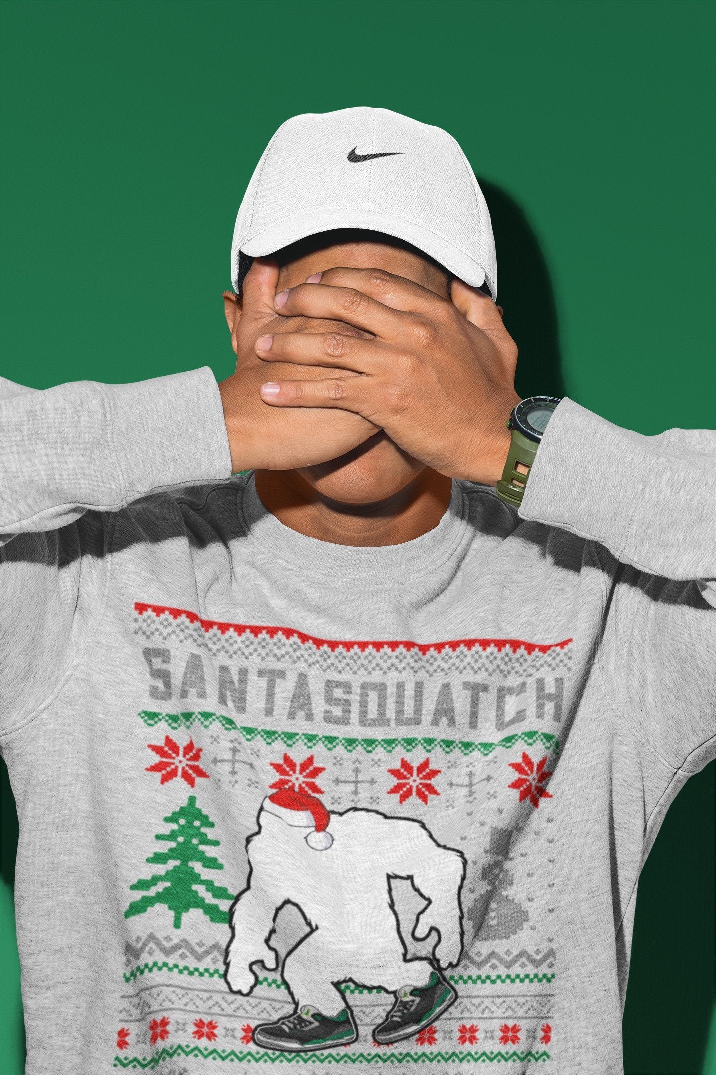 Jordan 3 Pine Green Shirt To Match Jordans Santa Squatch Sneaker Tees Jordan 3 Pine Green Drip Gear Zone Sneaker Matching Clothing Unisex Shirts