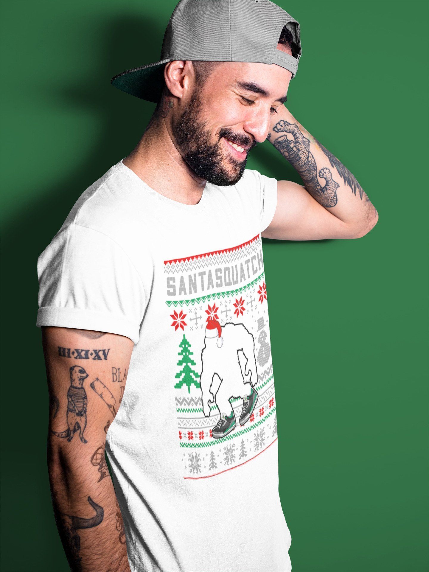 Jordan 3 Pine Green Shirt To Match Jordans Santa Squatch Sneaker Tees Jordan 3 Pine Green Drip Gear Zone Sneaker Matching Clothing Unisex Shirts