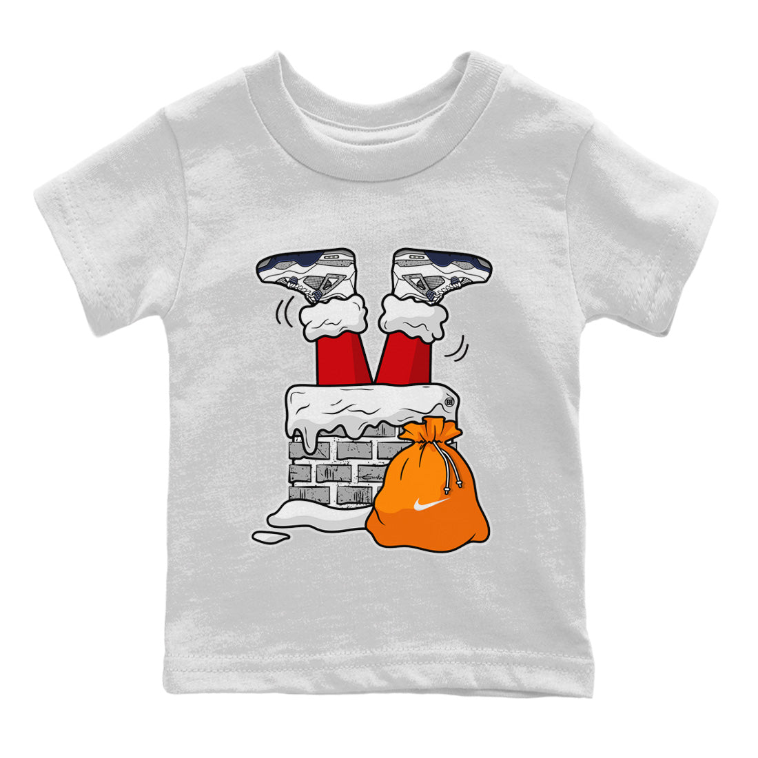 Jordan 4 Midnight Navy Sneaker Matching T-Shirt Santa Stuck In Chimney Sneaker Tees Jordan 4 Midnight Navy Sneaker Release Tees Kids Shirts