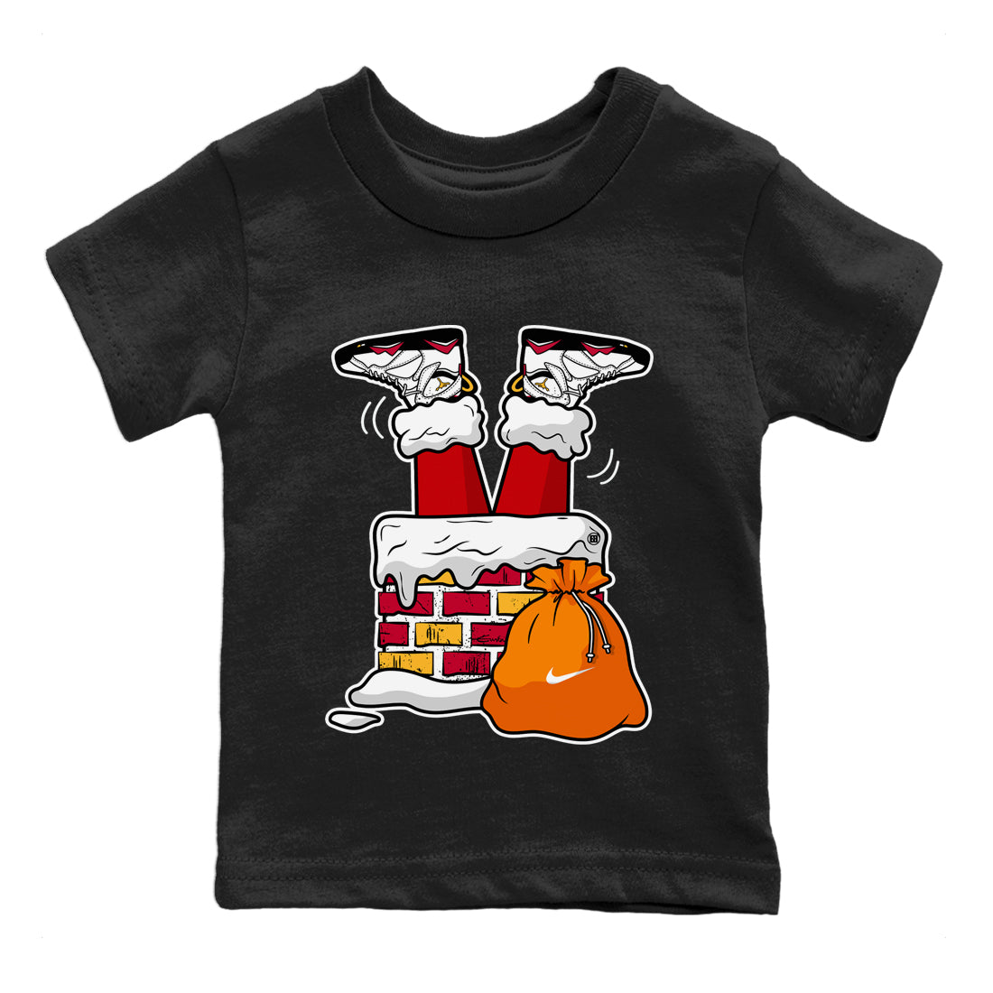 Jordan 7 Cardinal Shirt To Match Jordans Santa Stuck In Chimney Sneaker Tees Jordan 7 Cardinal Drip Gear Zone Sneaker Matching Clothing Kids Shirts
