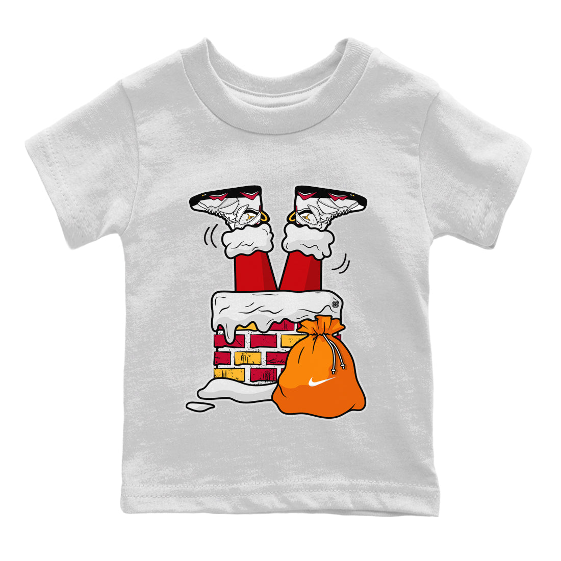 Jordan 7 Cardinal Shirt To Match Jordans Santa Stuck In Chimney Sneaker Tees Jordan 7 Cardinal Drip Gear Zone Sneaker Matching Clothing Kids Shirts