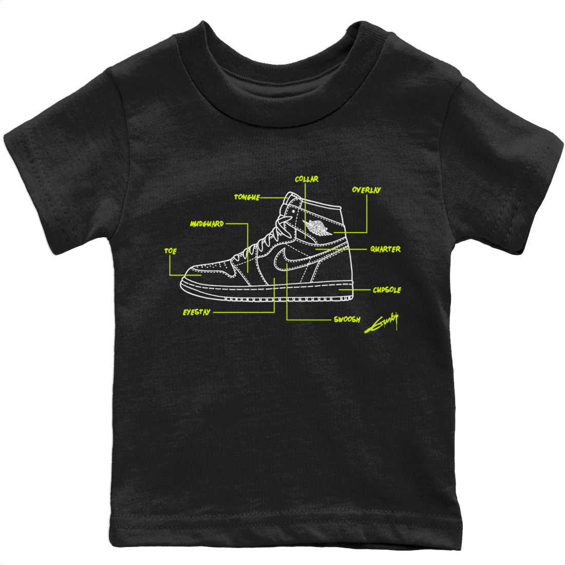 Jordan 1 Visionaire Sneaker Matching T-Shirt Schematic Sneaker Tees Jordan 1 Visionaire Sneaker Release Tees Kids Shirts