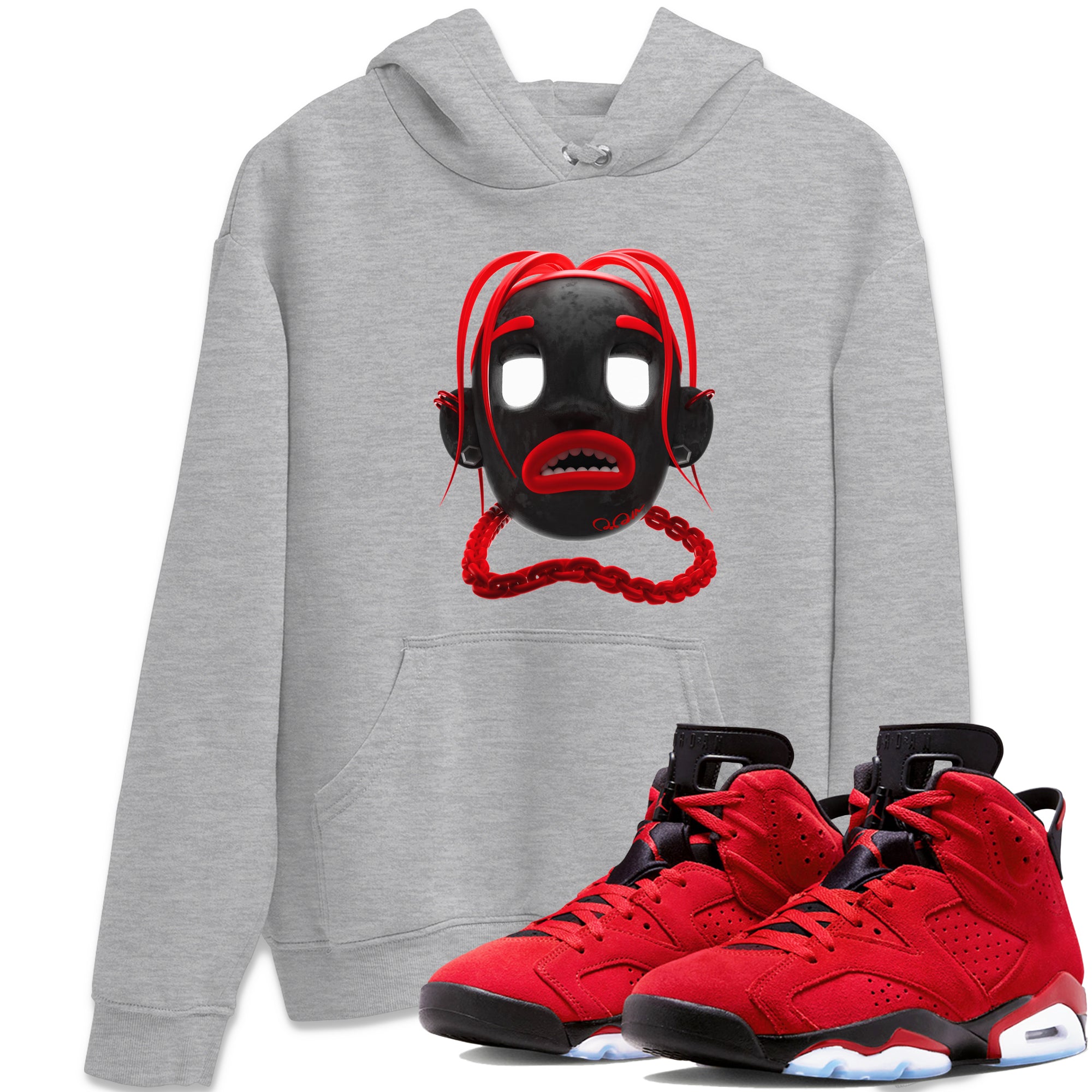 Air Jordan 6 Toro Bravo Sneaker Match Tees Goosebumps Boy Streetwear Sneaker Shirt 3D Graphic Design Shirts AJ6 Toro Bravo Sneaker Release Tees Unisex Shirts Heather Grey 1