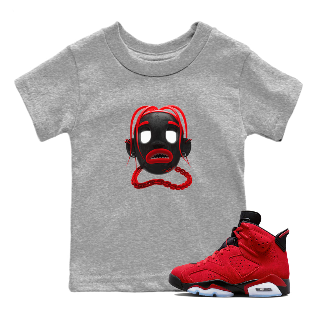 Air Jordan 6 Toro Bravo Goosebumps Boy Baby and Kids Streetwear Sneaker Shirt 3D Graphic Design Shirts AJ6 Toro Bravo Kids Streetwear Sneaker Shirt Size Chart