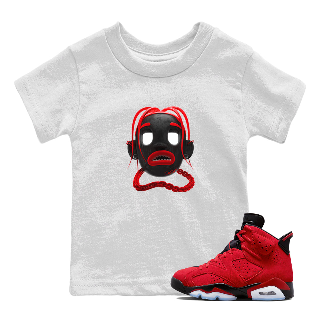 Air Jordan 6 Toro Bravo Sneaker Match Tees Scott Boy Sneaker Tees 3D Graphic Design Shirts AJ6 Toro Bravo Drip Gear Zone Kids Shirts White 1