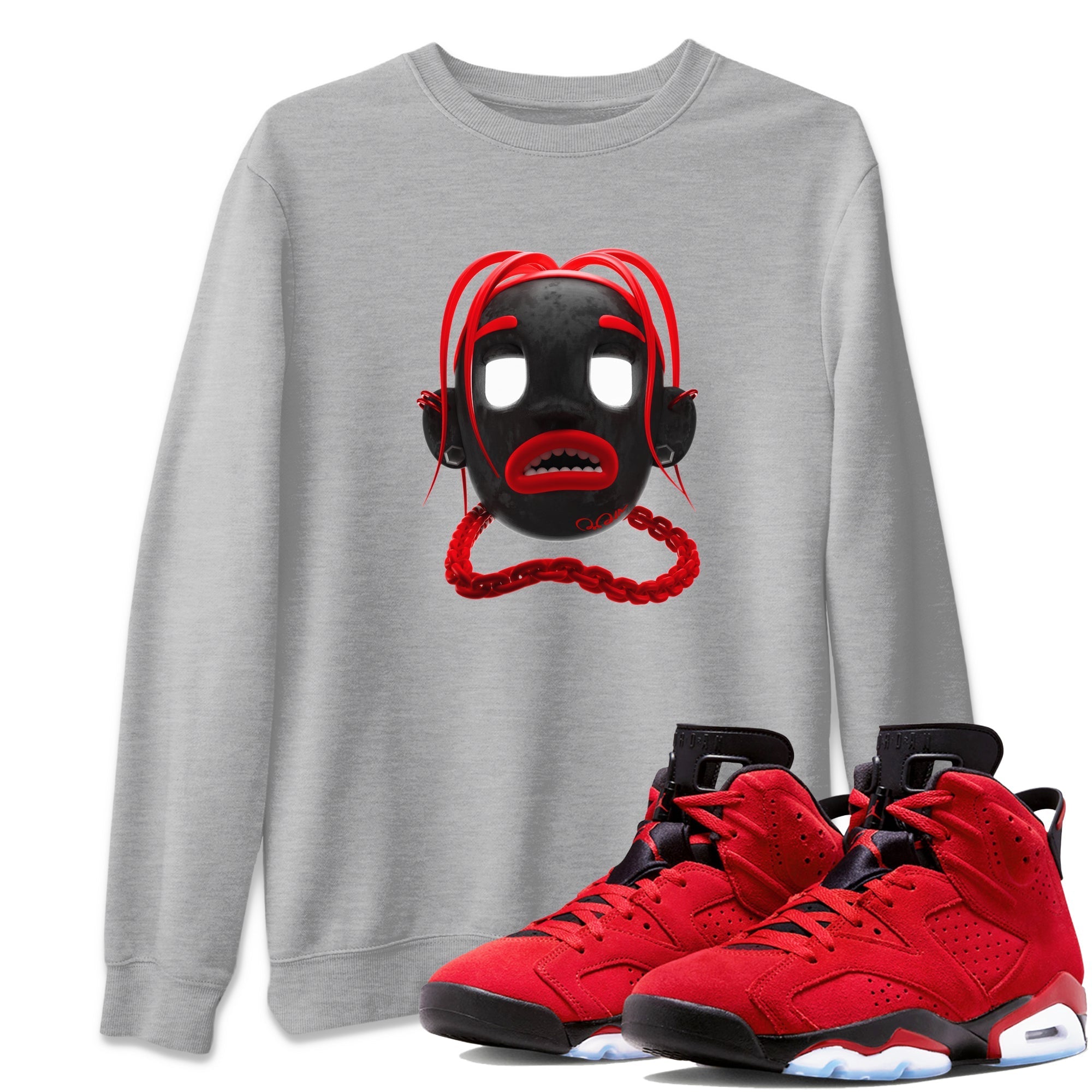 Air Jordan 6 Toro Bravo Sneaker Match Tees Scott Boy Sneaker Tees 3D Graphic Design Shirts AJ6 Toro Bravo Drip Gear Zone Unisex Shirts Heather Grey 1