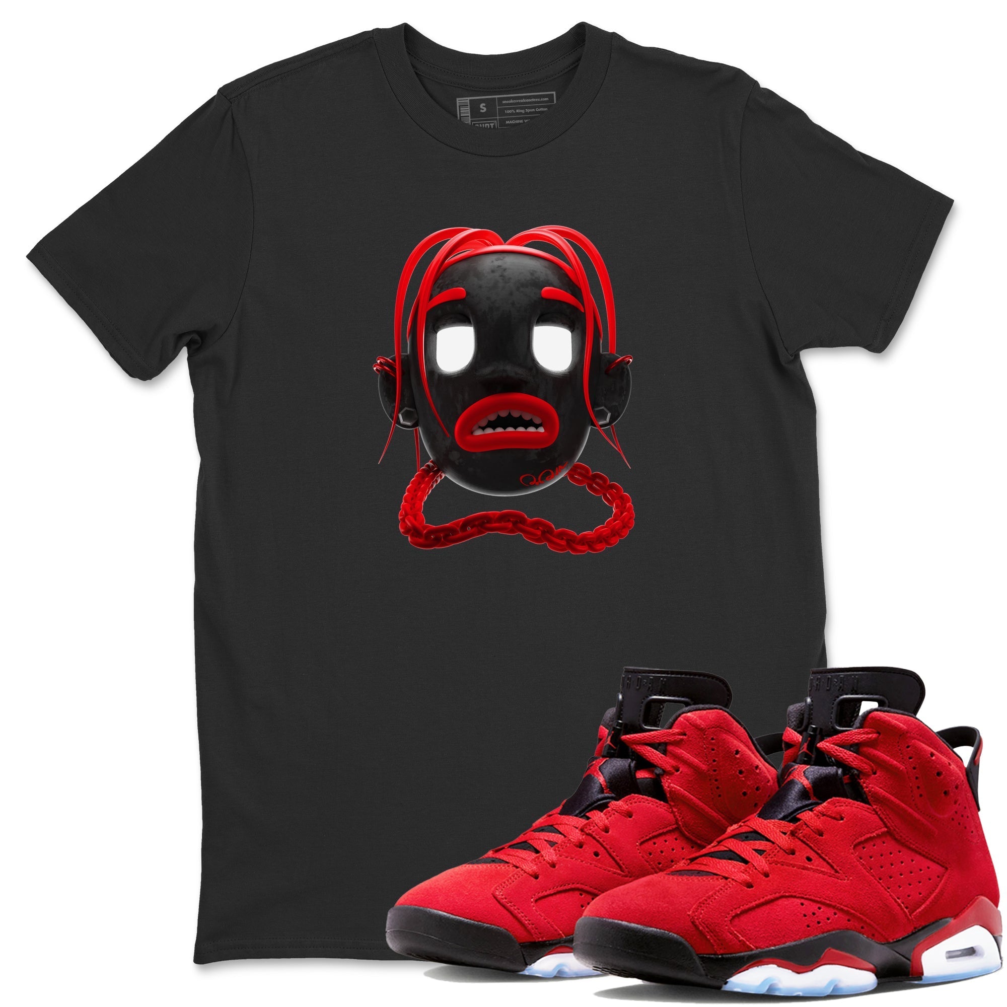 Air Jordan 6 Toro Bravo Sneaker Match Tees Scott Boy Sneaker Tees 3D Graphic Design Shirts AJ6 Toro Bravo Drip Gear Zone Unisex Shirts Black 1