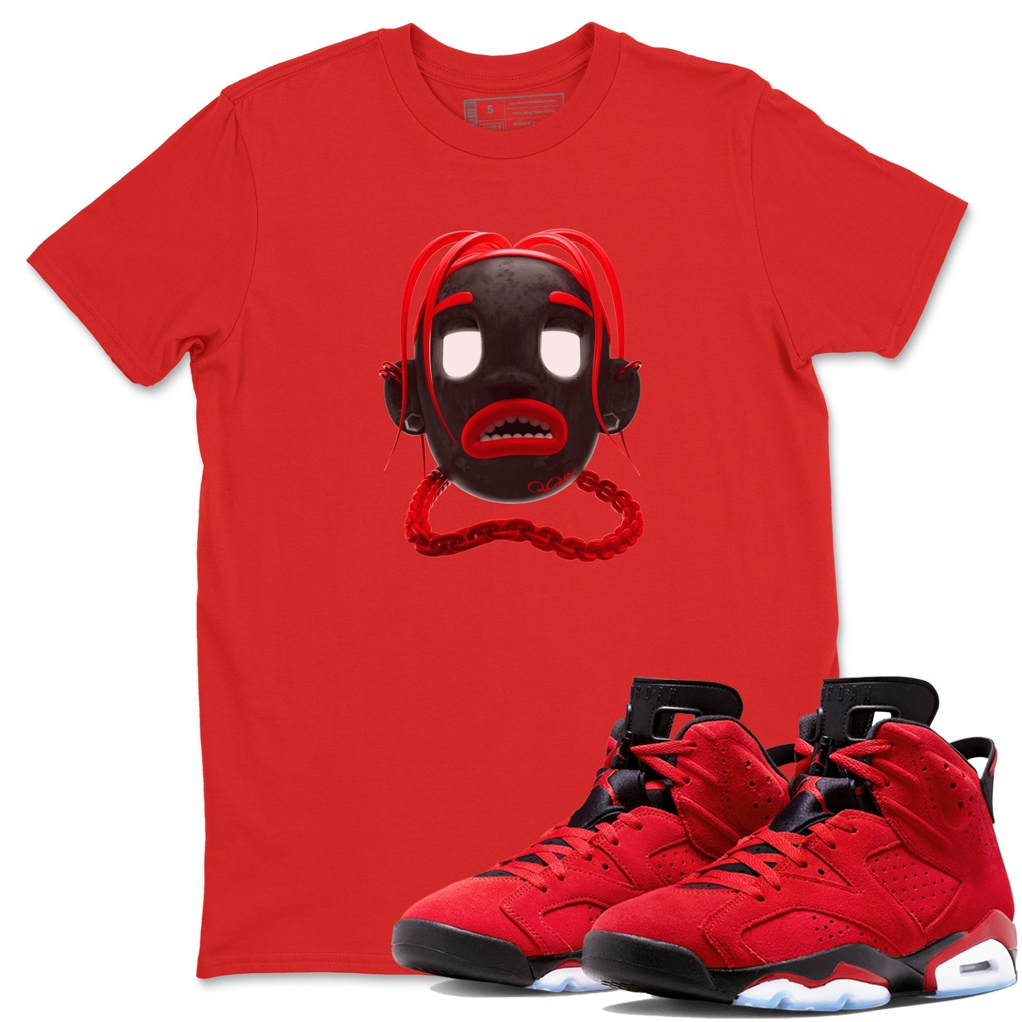 Air Jordan 6 Toro Bravo Sneaker Match Tees Goosebumps Boy Streetwear Sneaker Shirt 3D Graphic Design Shirts AJ6 Toro Bravo Sneaker Release Tees Unisex Shirts Red 1