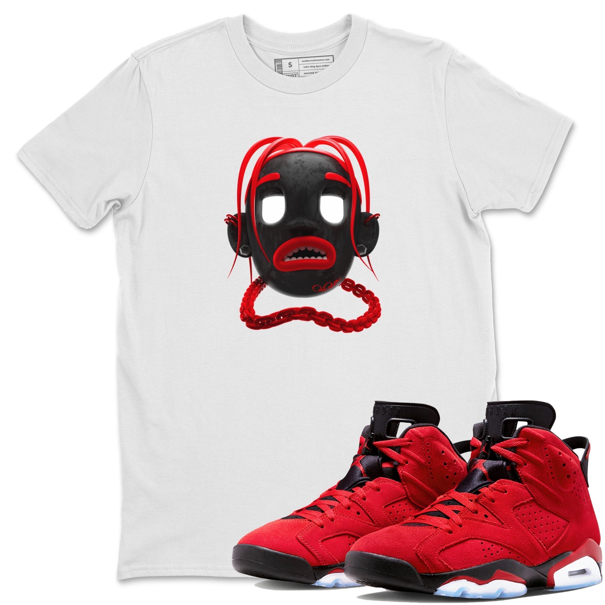 Air Jordan 6 Toro Bravo Sneaker Match Tees Goosebumps Boy Streetwear Sneaker Shirt 3D Graphic Design Shirts AJ6 Toro Bravo Sneaker Release Tees Unisex Shirts White 1