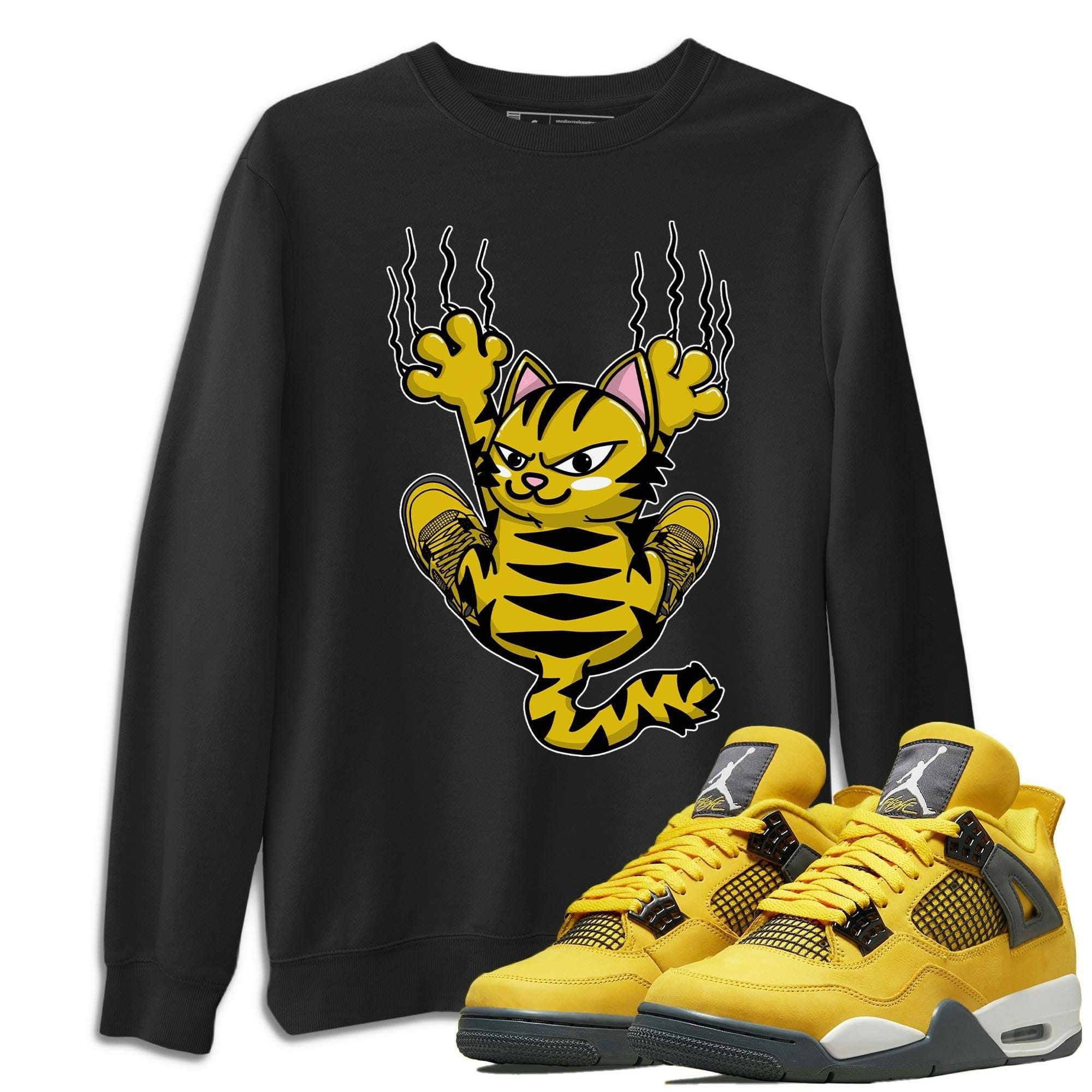 Jordan 4 Lightning Shirt To Match Jordans Scratching Cat Sneaker Tees Jordan 4 Lightning Drip Gear Zone Sneaker Matching Clothing Unisex Shirts