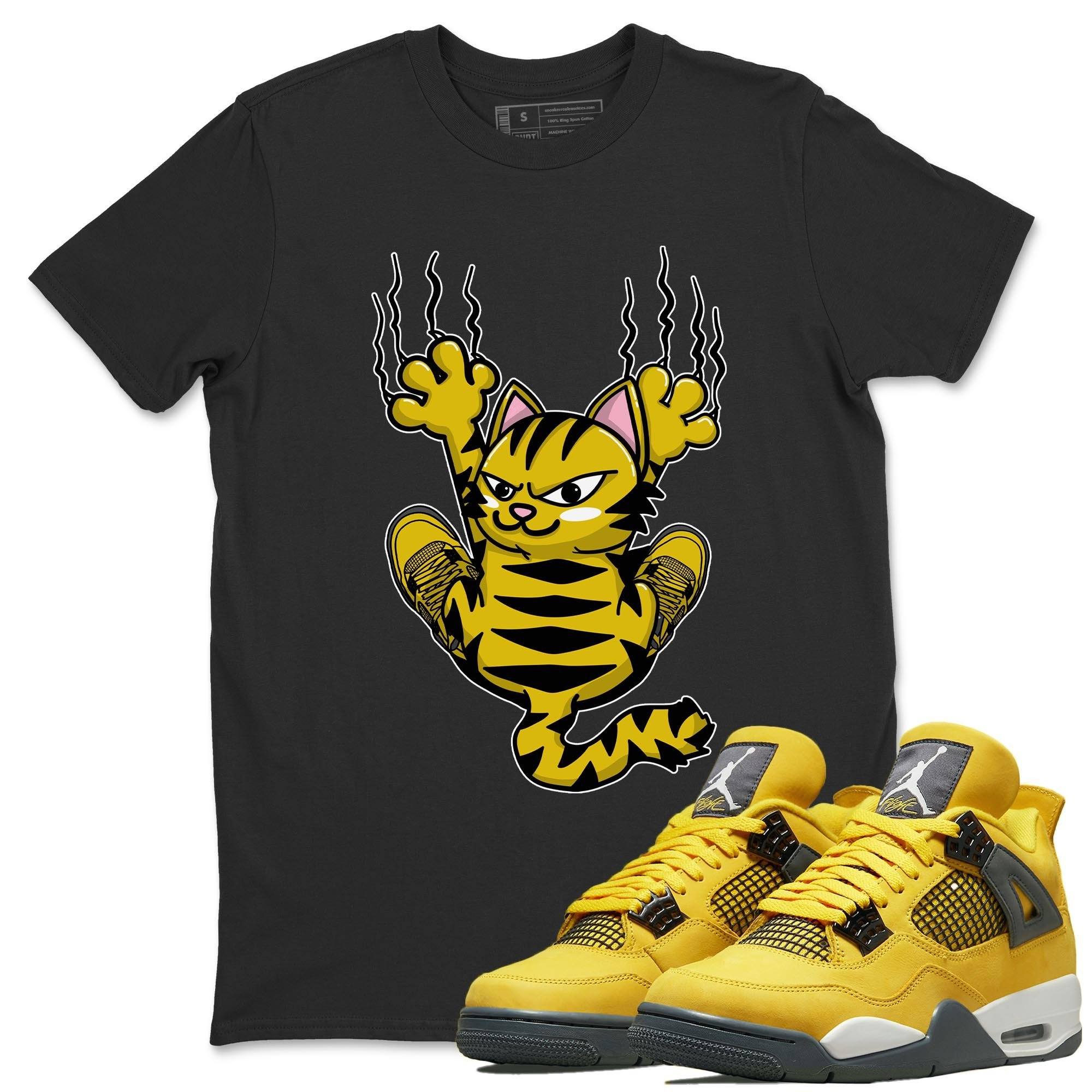 Jordan 4 Lightning Shirt To Match Jordans Scratching Cat Sneaker Tees Jordan 4 Lightning Drip Gear Zone Sneaker Matching Clothing Unisex Shirts