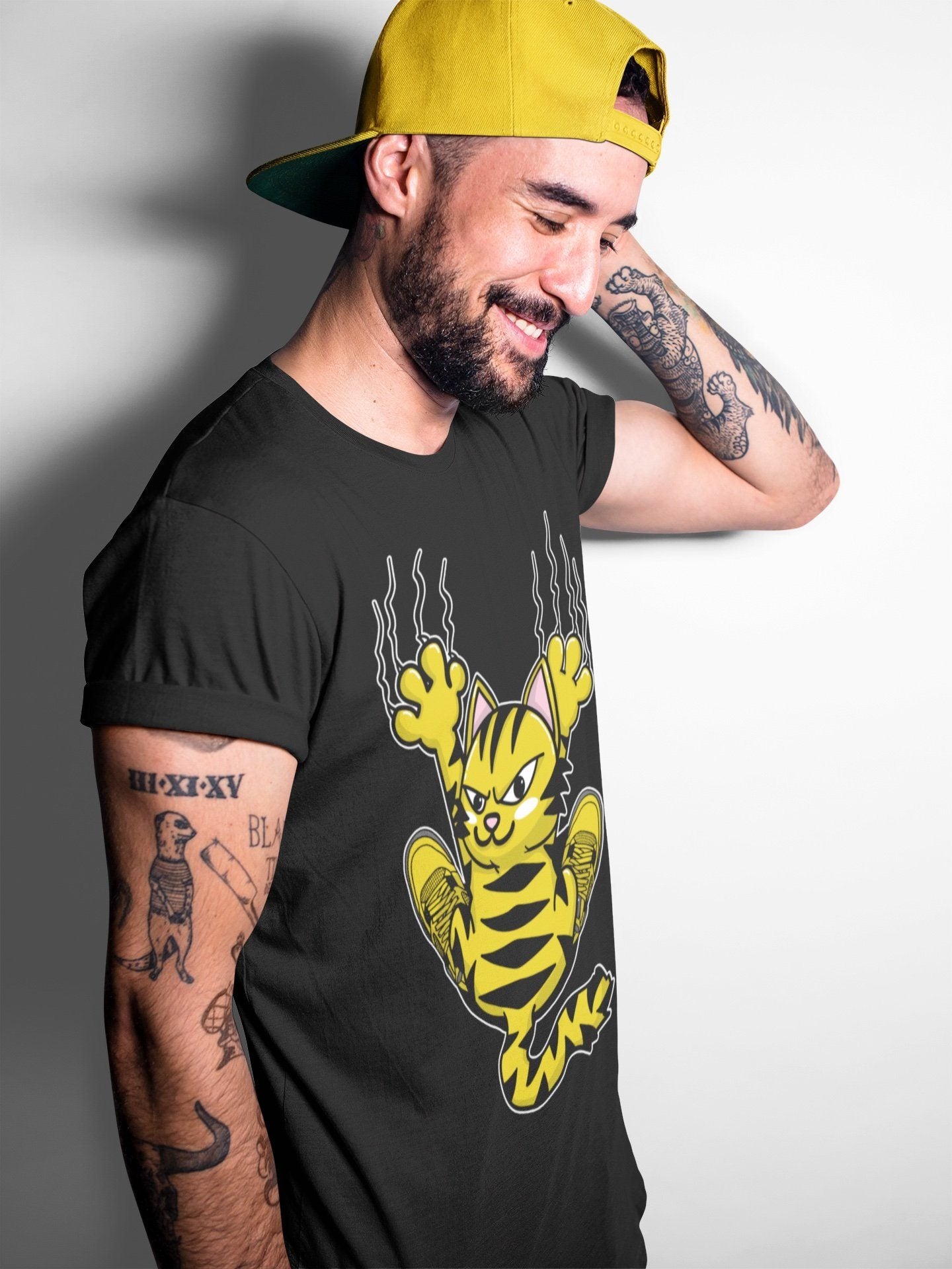 Jordan 4 Lightning Shirt To Match Jordans Scratching Cat Sneaker Tees Jordan 4 Lightning Drip Gear Zone Sneaker Matching Clothing Unisex Shirts