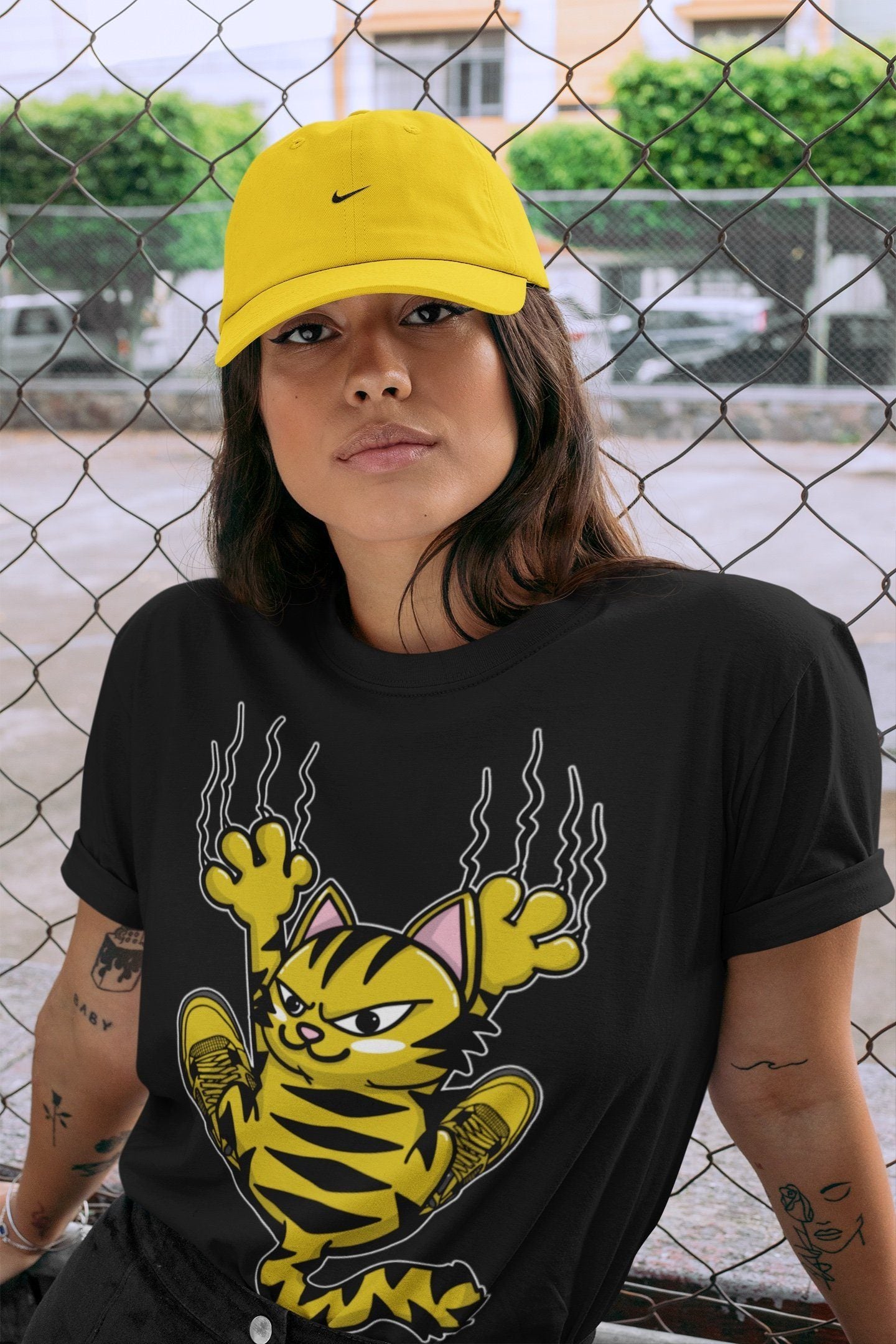 Jordan 4 Lightning Shirt To Match Jordans Scratching Cat Sneaker Tees Jordan 4 Lightning Drip Gear Zone Sneaker Matching Clothing Unisex Shirts