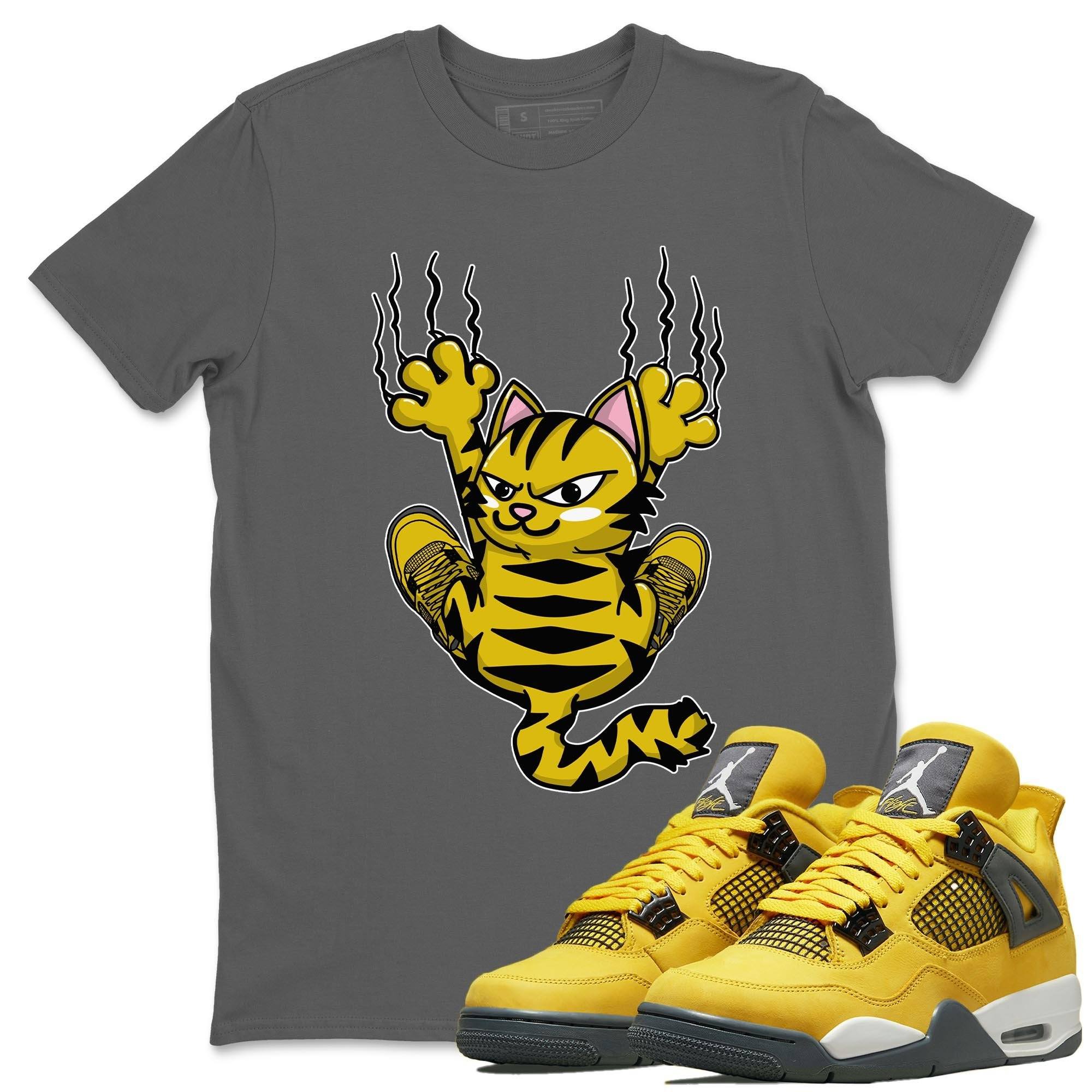 Jordan 4 Lightning Shirt To Match Jordans Scratching Cat Sneaker Tees Jordan 4 Lightning Drip Gear Zone Sneaker Matching Clothing Unisex Shirts