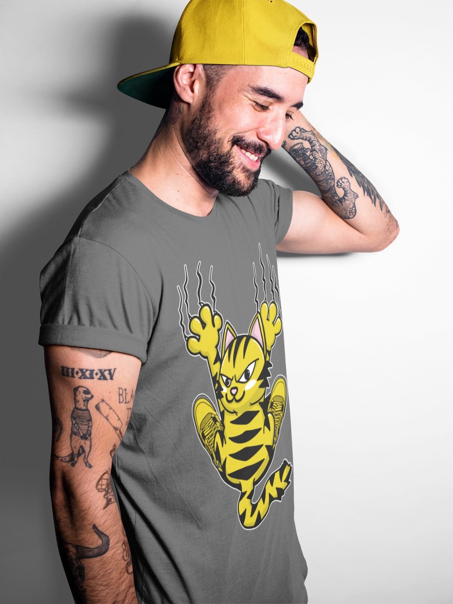 Jordan 4 Lightning Shirt To Match Jordans Scratching Cat Sneaker Tees Jordan 4 Lightning Drip Gear Zone Sneaker Matching Clothing Unisex Shirts