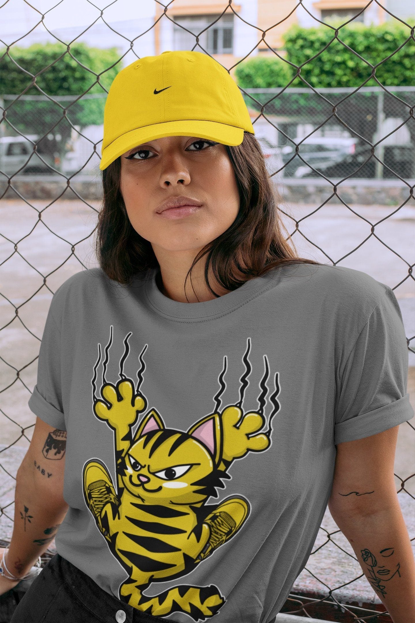 Jordan 4 Lightning Shirt To Match Jordans Scratching Cat Sneaker Tees Jordan 4 Lightning Drip Gear Zone Sneaker Matching Clothing Unisex Shirts