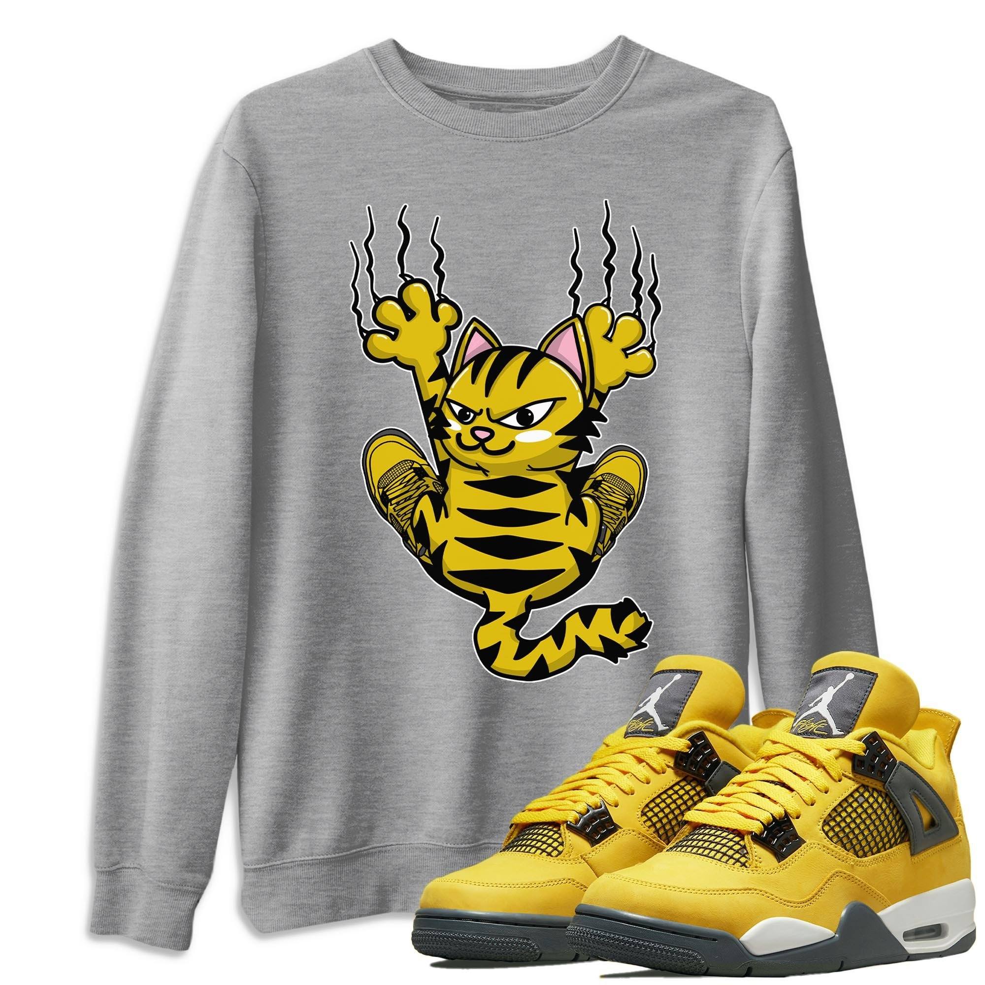 Jordan 4 Lightning Shirt To Match Jordans Scratching Cat Sneaker Tees Jordan 4 Lightning Drip Gear Zone Sneaker Matching Clothing Unisex Shirts