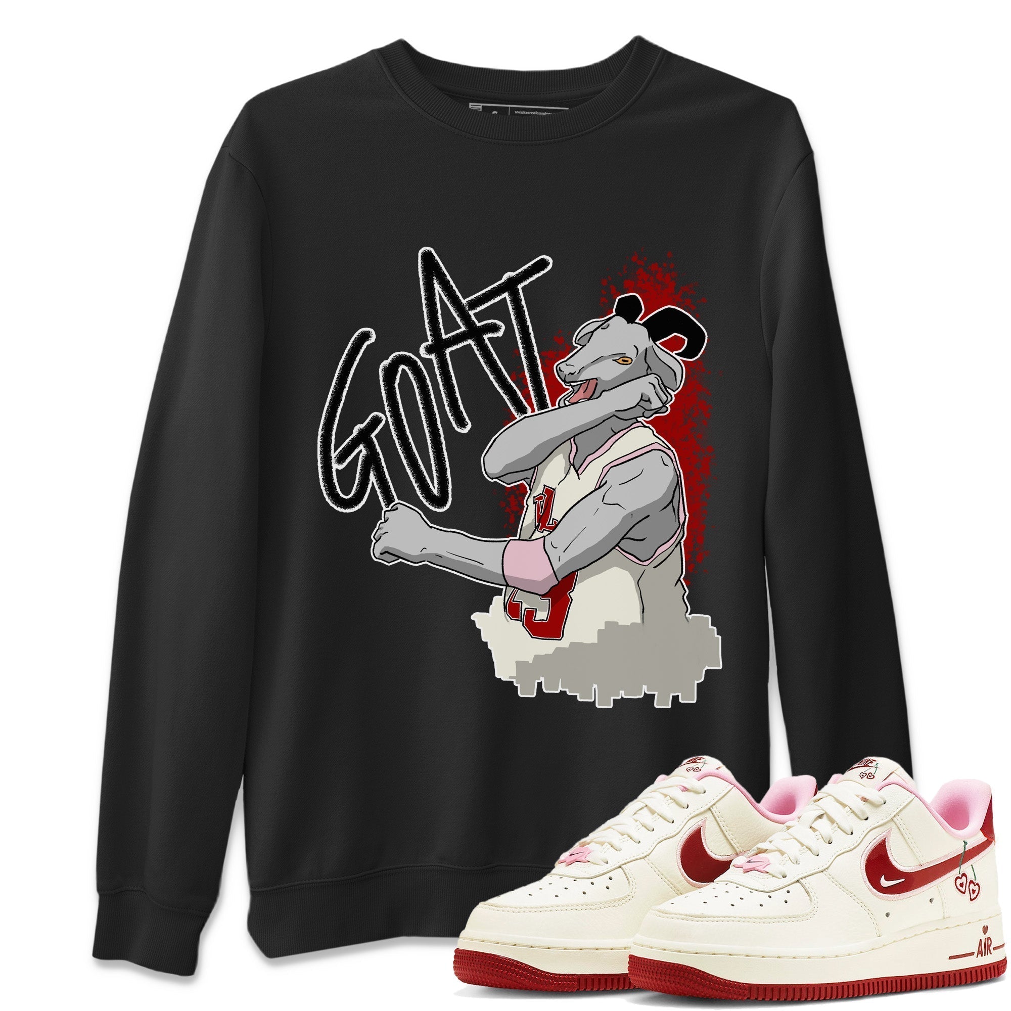 Air Force 1 Valentines Day Sneaker Match Tees Screaming Goat Sneaker Tees Air Force 1 Valentines Day Jordan to match sneaker T-Shirt Crew Neck Shirts