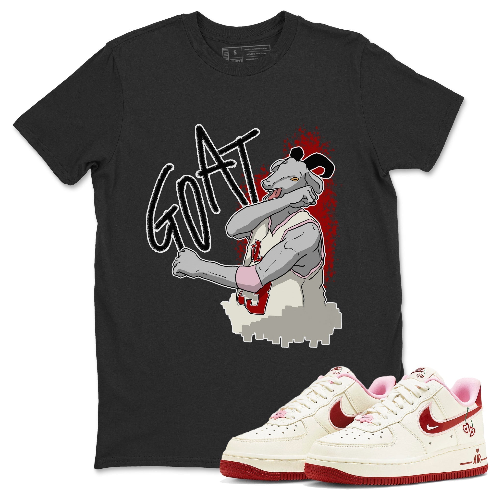 Air Force 1 Valentines Day Sneaker Match Tees Screaming Goat Sneaker Tees Air Force 1 Valentines Day Jordan to match sneaker T-Shirt Crew Neck Shirts