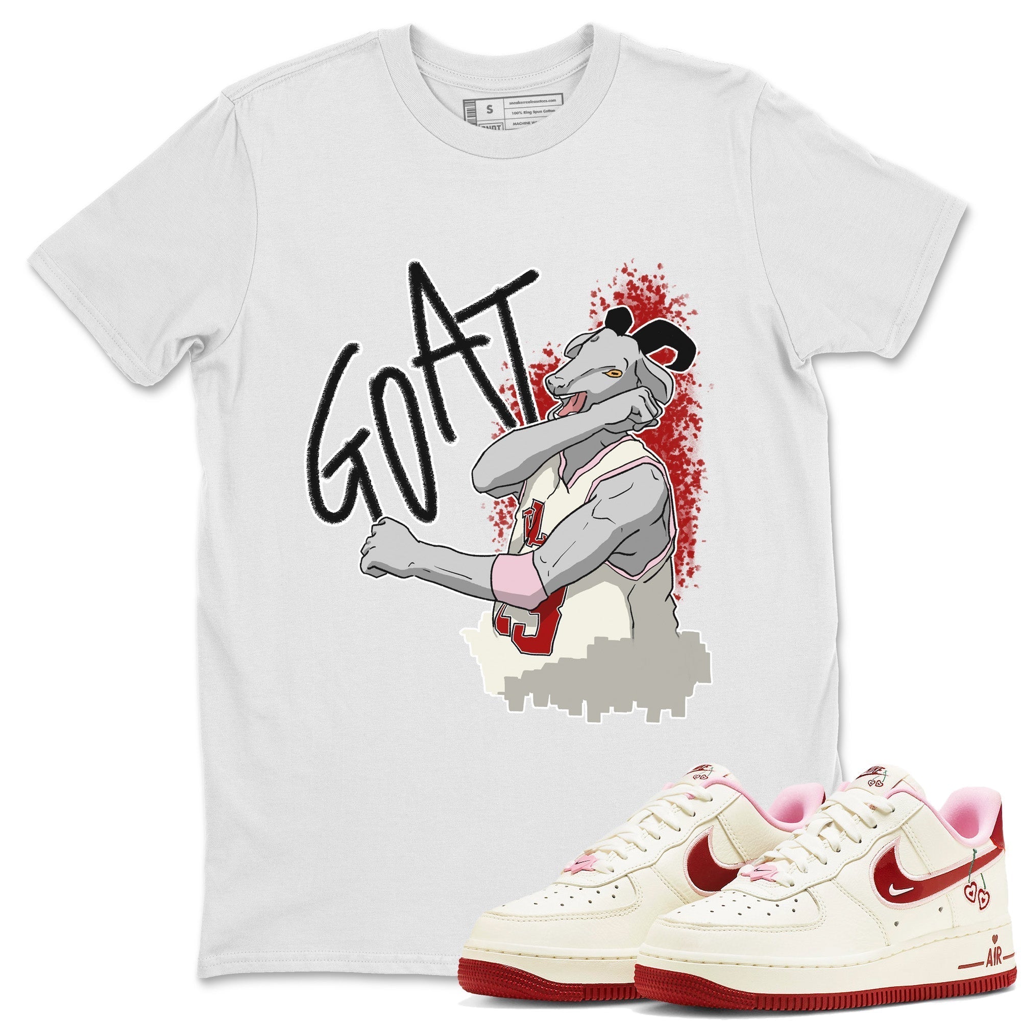 Air Force 1 Valentines Day Sneaker Match Tees Screaming Goat Sneaker Tees Air Force 1 Valentines Day Jordan to match sneaker T-Shirt Crew Neck Shirts