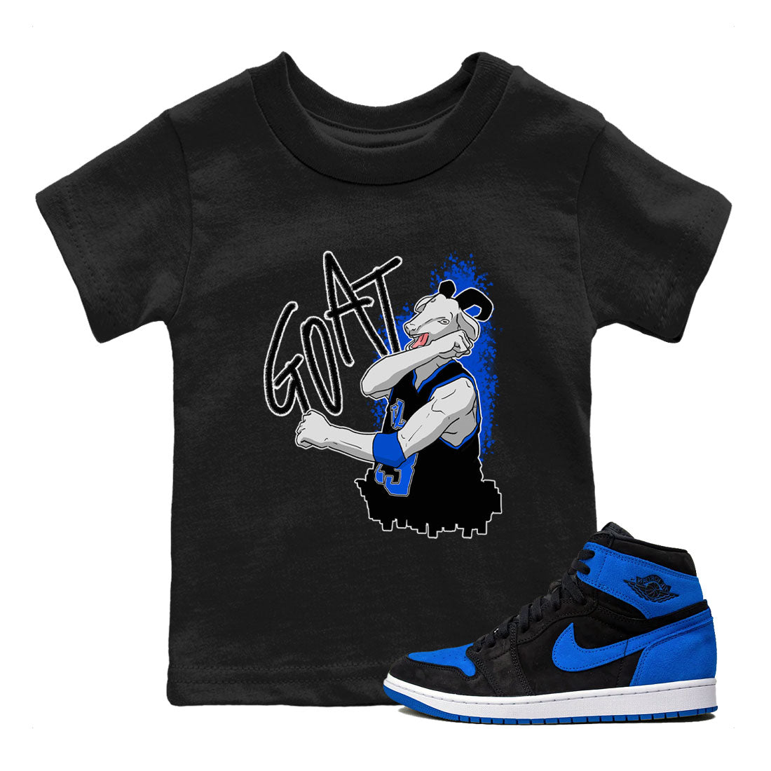 Jordan 1 High OG Royal Reimagined shirt to match jordans Screaming Goat sneaker tees Air Jordan 1 Royal Reimagined Drip Gear Zone Crew Neck T-ShirtBaby Toddler Black 1 T-Shirt