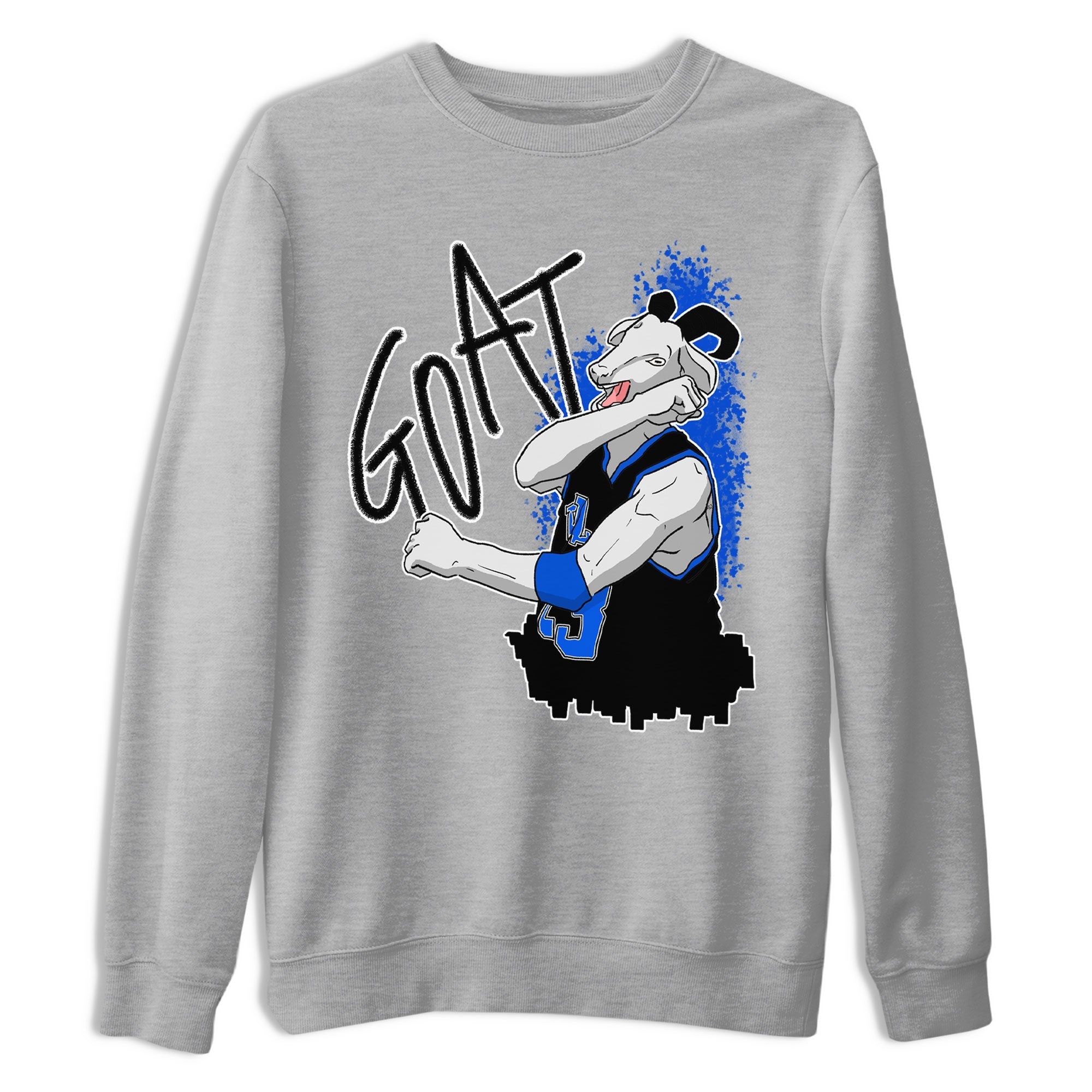 Jordan 1 High OG Royal Reimagined shirt to match jordans Screaming Goat sneaker tees Air Jordan 1 Royal Reimagined Drip Gear Zone Crew Neck T-ShirtUnisex Heather Grey 2 T-Shirt