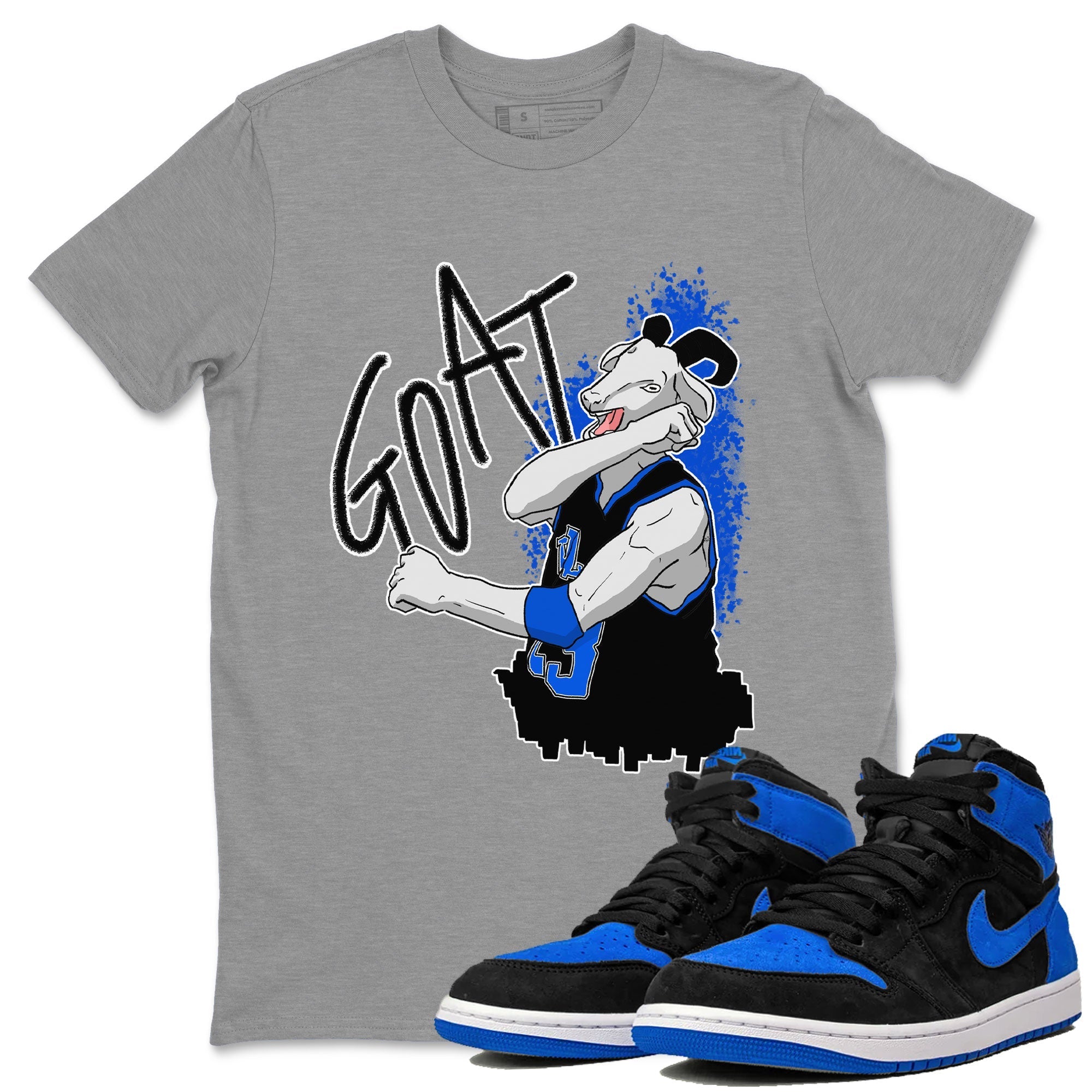Jordan 1 High OG Royal Reimagined shirt to match jordans Screaming Goat sneaker tees Air Jordan 1 Royal Reimagined Drip Gear Zone Crew Neck T-ShirtUnisex Heather Grey 1 T-Shirt