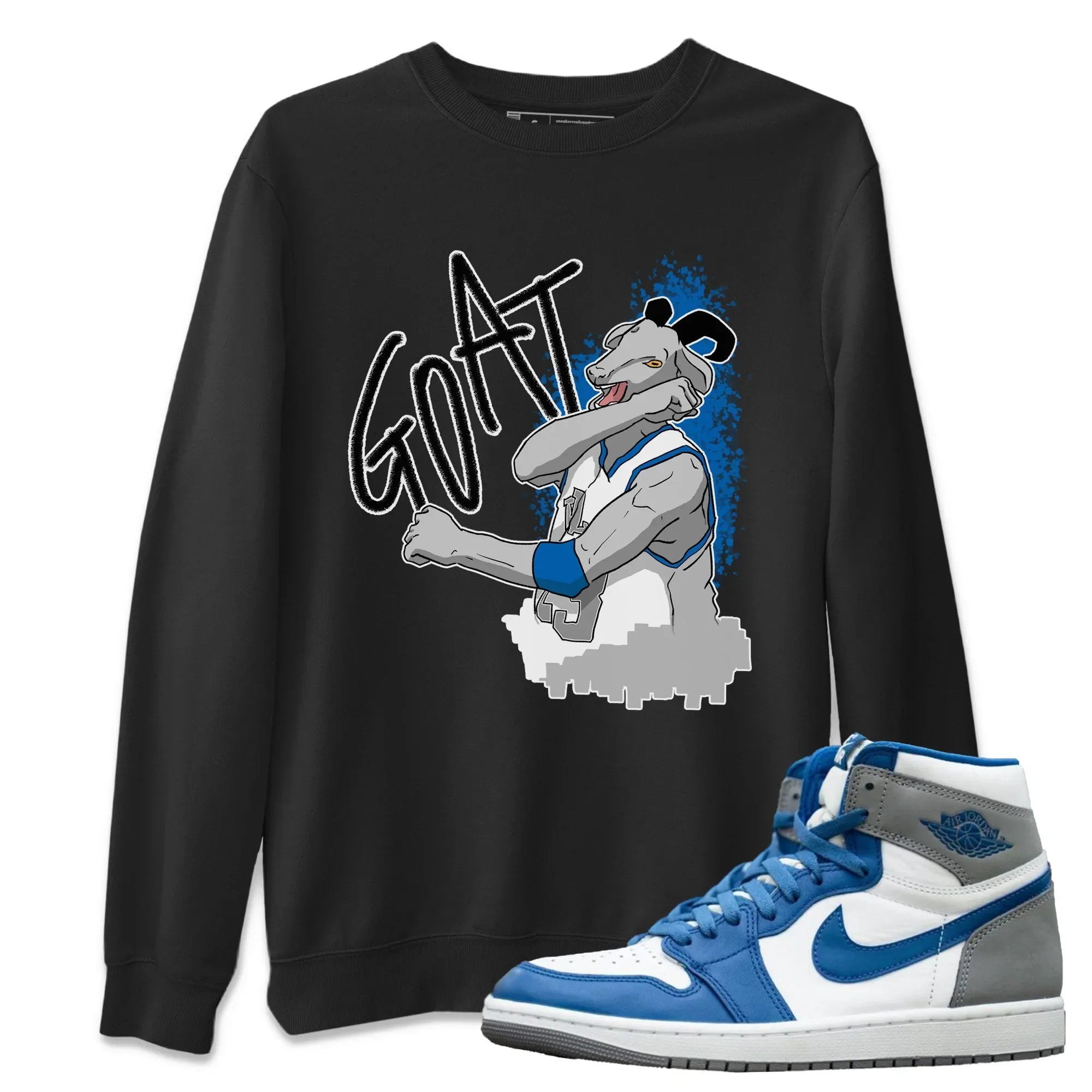 Jordan 1 True Blue Shirt To Match Jordans Screaming Goat Sneaker Tees Jordan 1 True Blue Drip Gear Zone Sneaker Matching Clothing Unisex Shirts