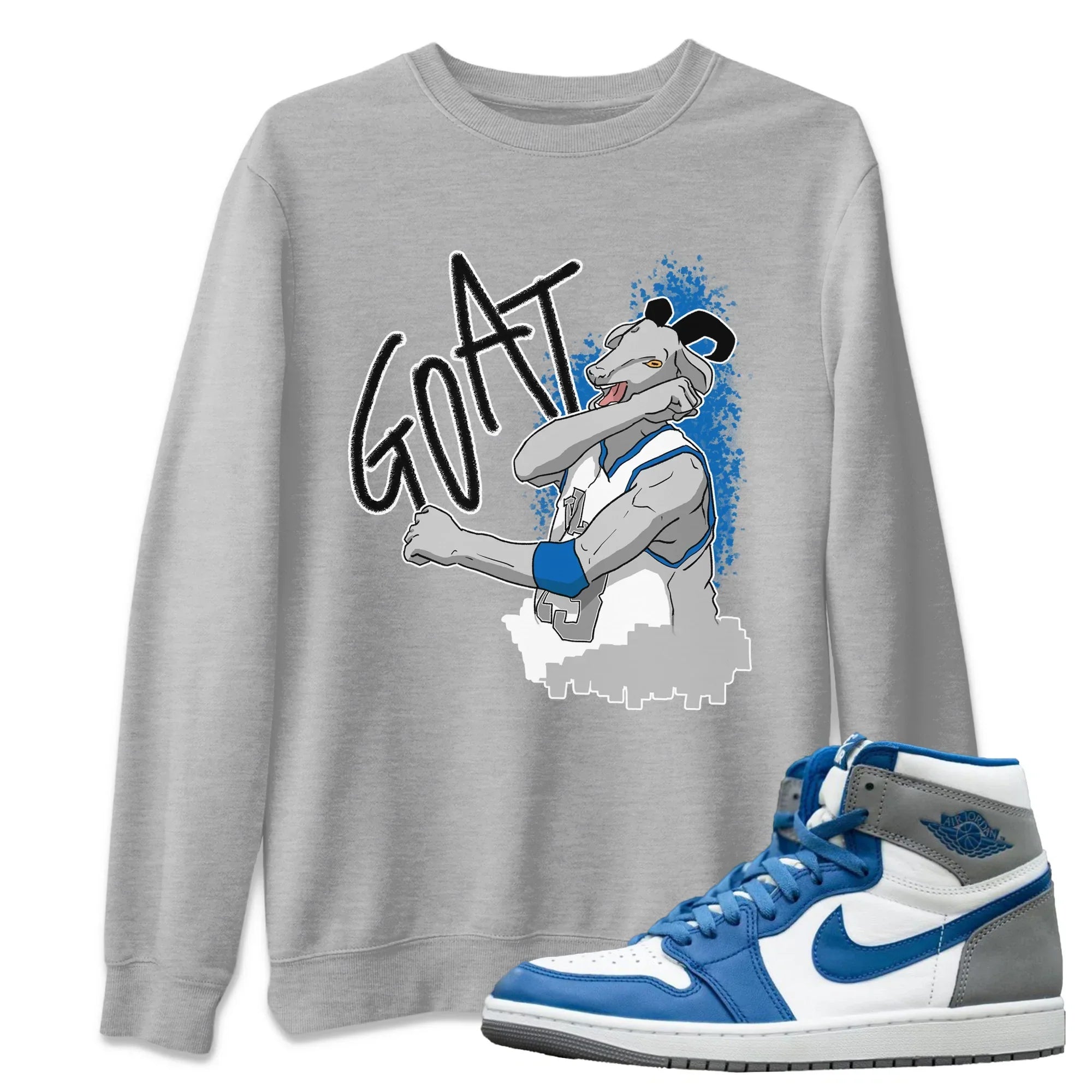 Jordan 1 True Blue Shirt To Match Jordans Screaming Goat Sneaker Tees Jordan 1 True Blue Drip Gear Zone Sneaker Matching Clothing Unisex Shirts