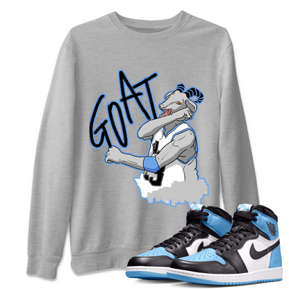 1s University Blue Sneaker Match Tees Screaming Goat Sneaker Tees Air Jordan 1 University Blue Sneaker Release Tees Unisex Shirts Heather Grey 1