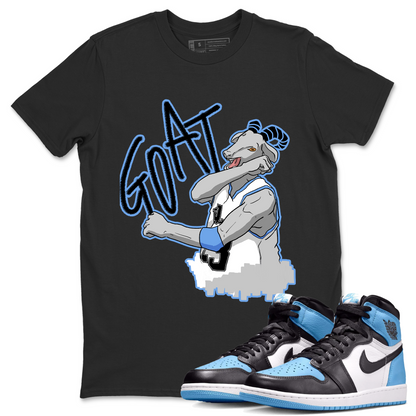 1s University Blue Sneaker Match Tees Screaming Goat Sneaker Tees Air Jordan 1 University Blue Sneaker Release Tees Unisex Shirts Black 1