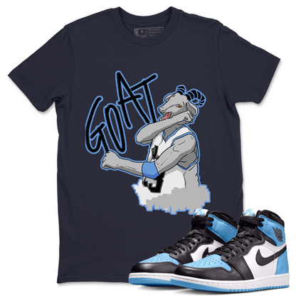 1s University Blue Sneaker Match Tees Screaming Goat Sneaker Tees Air Jordan 1 University Blue Sneaker Release Tees Unisex Shirts Navy 1