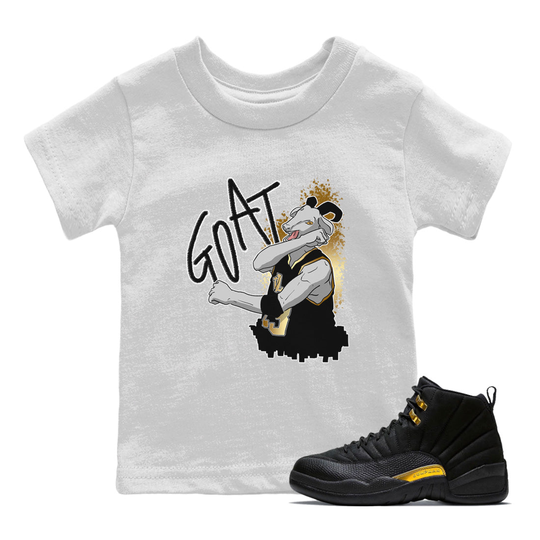 Jordan 12 Black Taxi Sneaker Matching T-Shirt Screaming Goat Sneaker Tees Jordan 12 Black Taxi Sneaker Release Tees Kids Shirts