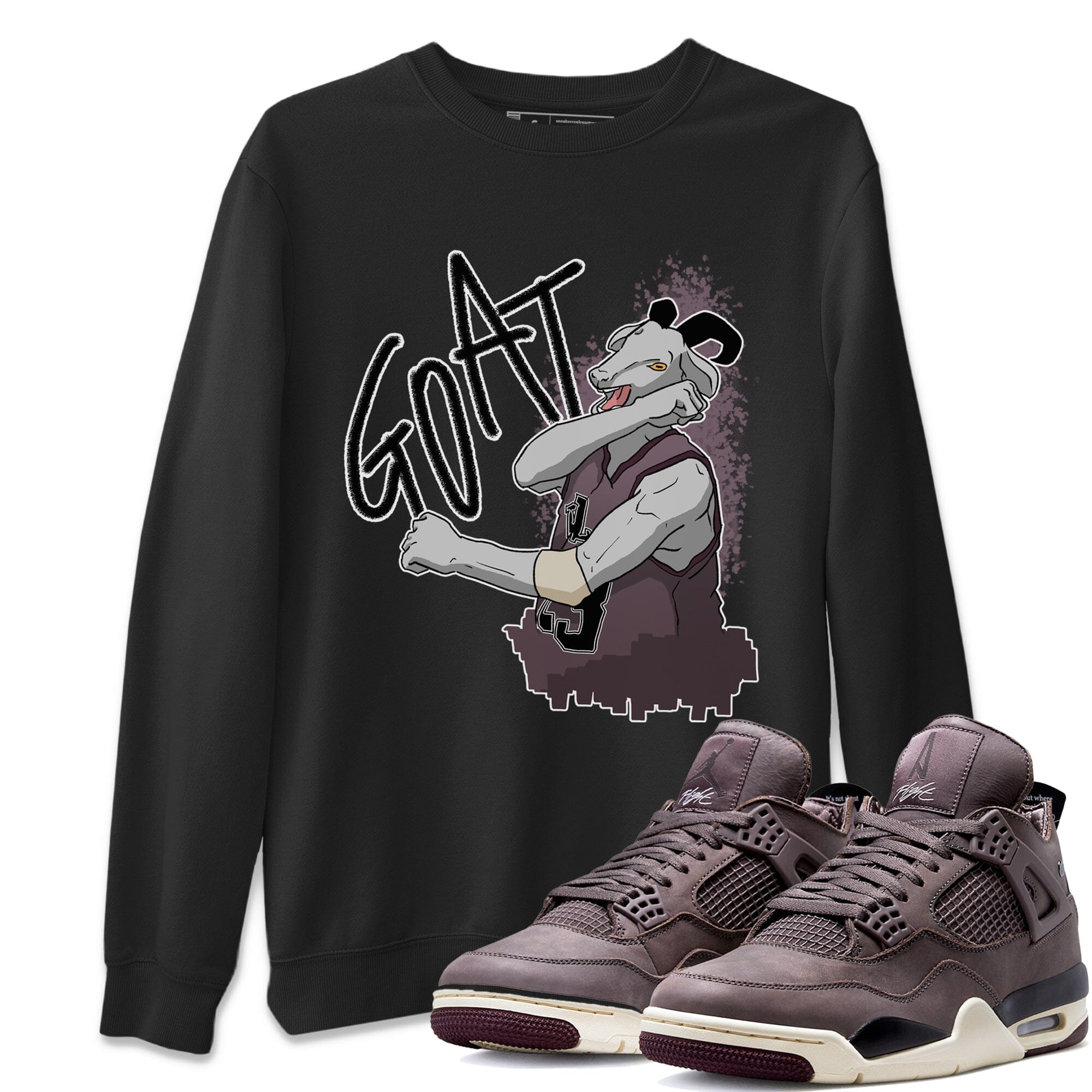 Jordan 4 A Ma Maniere Sneaker Matching T-Shirt Screaming Goat Sneaker Tees Jordan 4 A Ma Maniere Sneaker Release Tees Crew Neck Tees