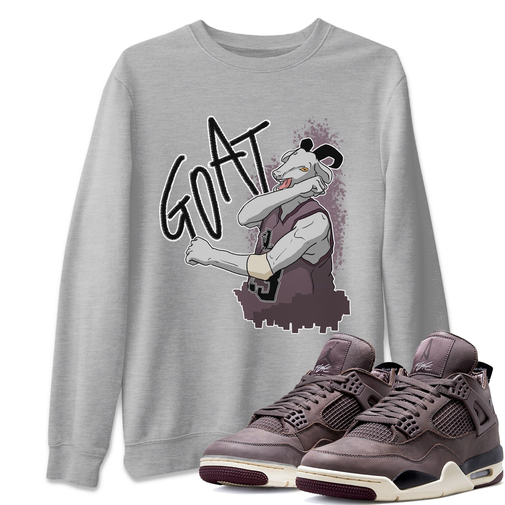 Jordan 4 A Ma Maniere Sneaker Matching T-Shirt Screaming Goat Sneaker Tees Jordan 4 A Ma Maniere Sneaker Release Tees Crew Neck Tees