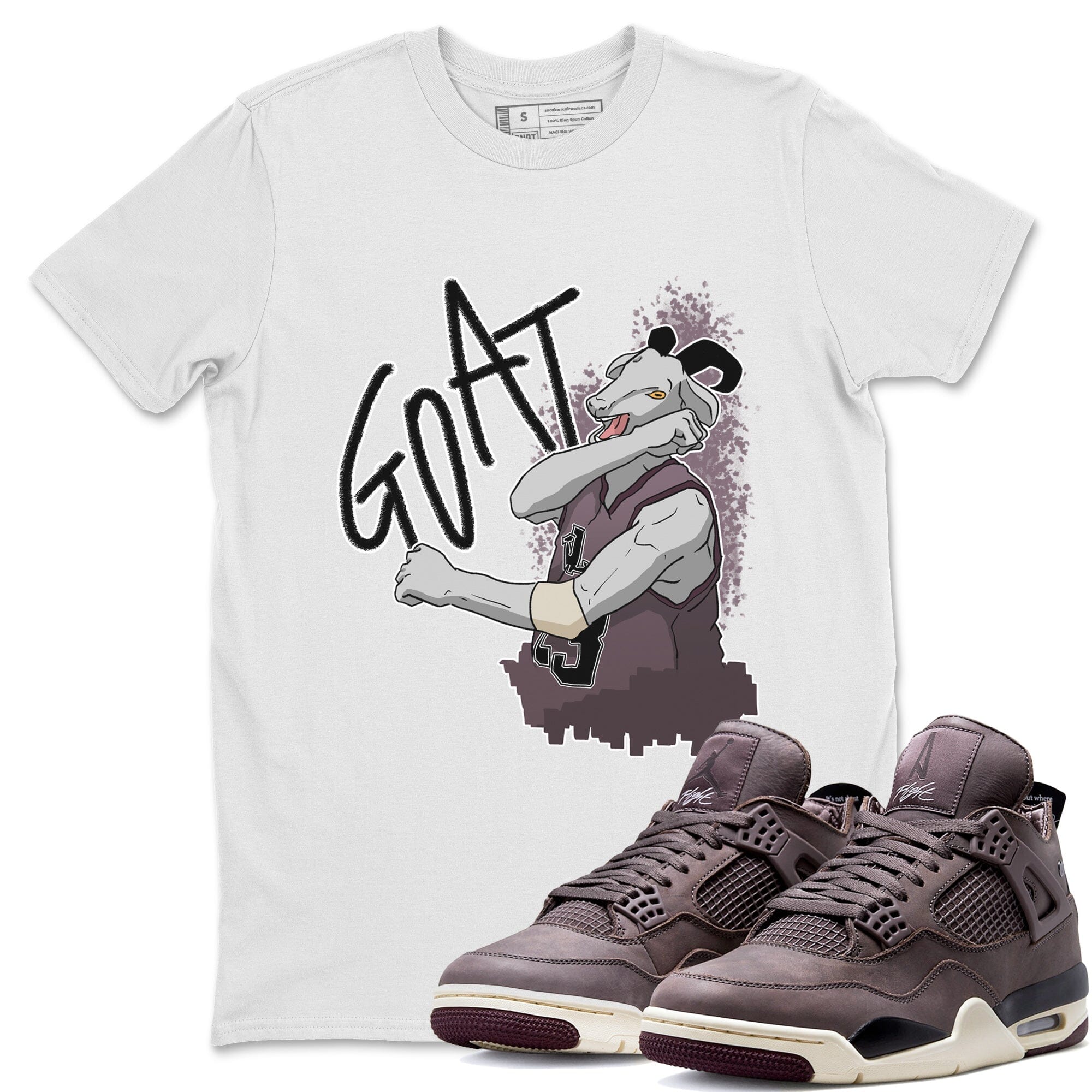 Jordan 4 A Ma Maniere Sneaker Matching T-Shirt Screaming Goat Sneaker Tees Jordan 4 A Ma Maniere Sneaker Release Tees Crew Neck Tees