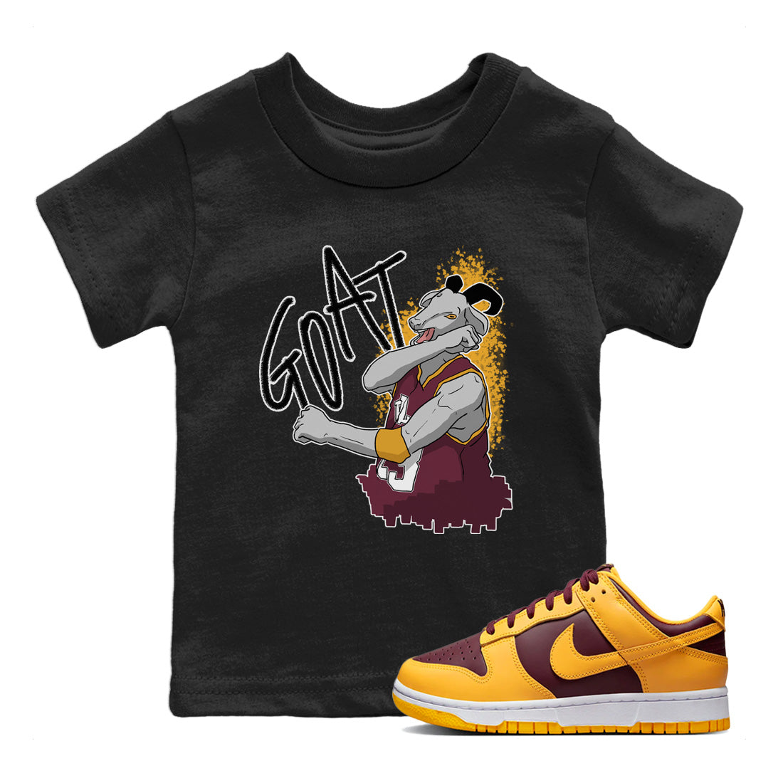 Dunk Arizona State Sneaker Match Tees Screaming Goat Sneaker Tees Dunk Arizona State Jordan to match sneaker T-Shirt Kids Shirts